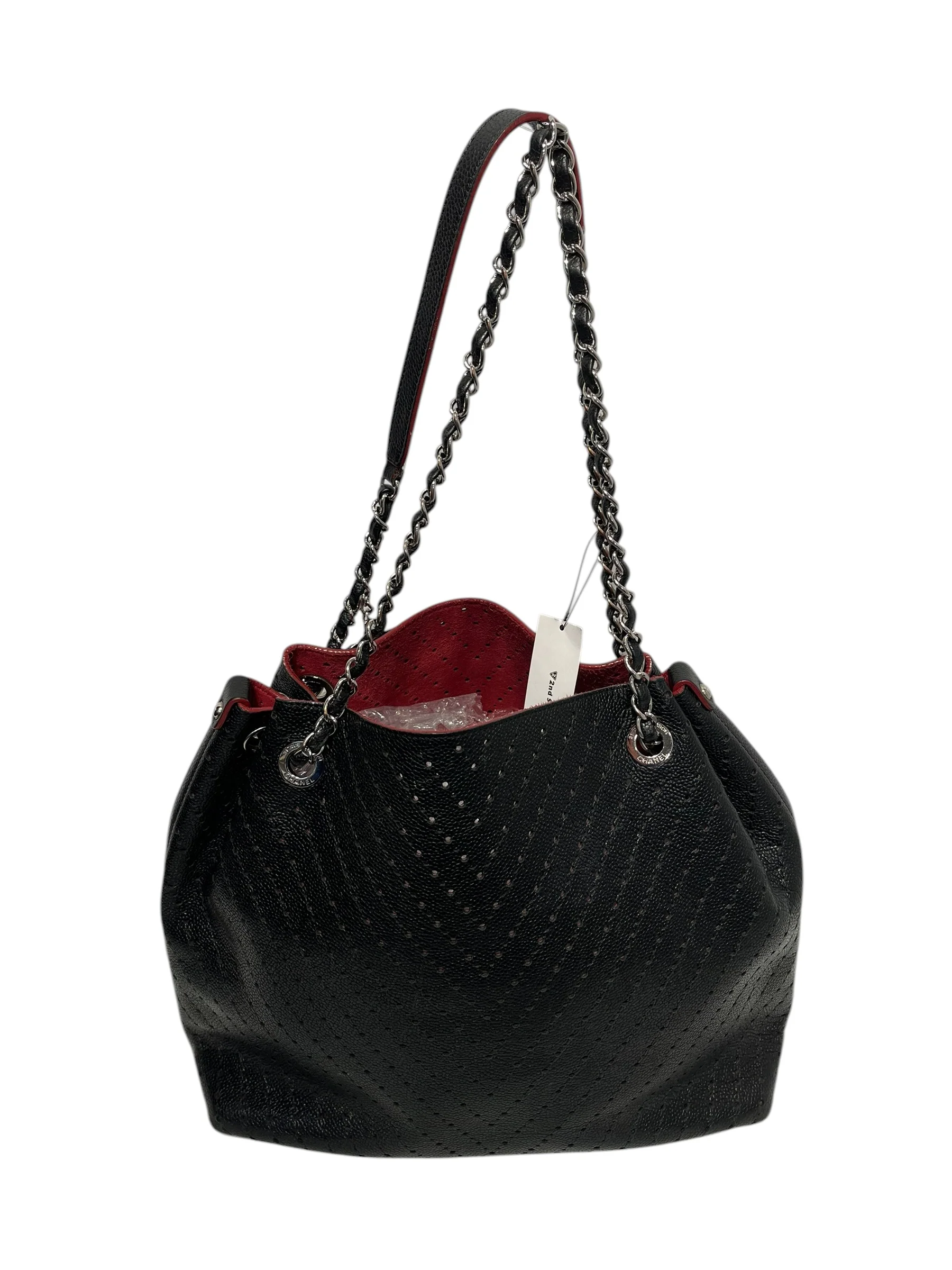 CHANEL/Tote Bag/Leather/BLK/