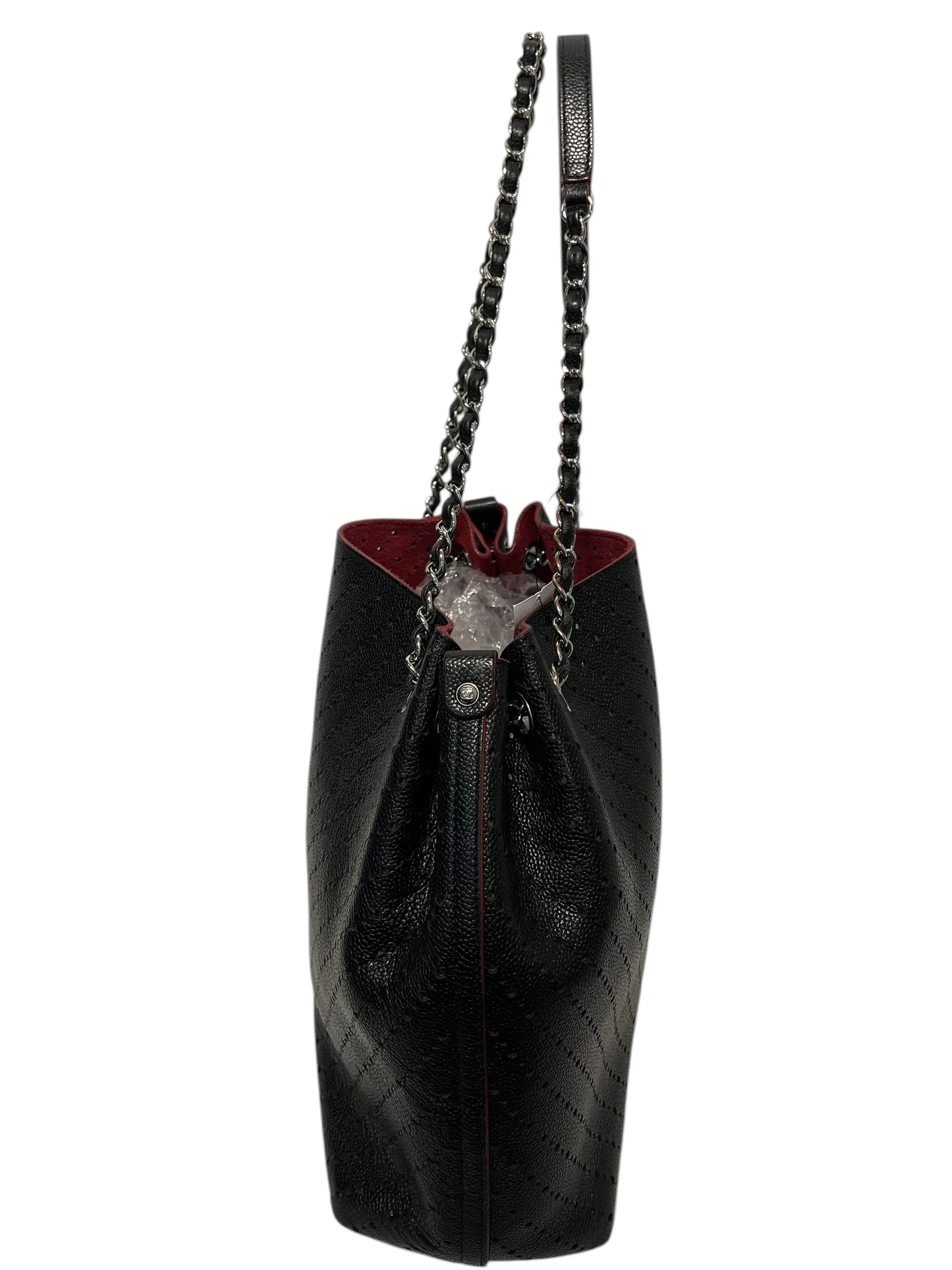 CHANEL/Tote Bag/Leather/BLK/