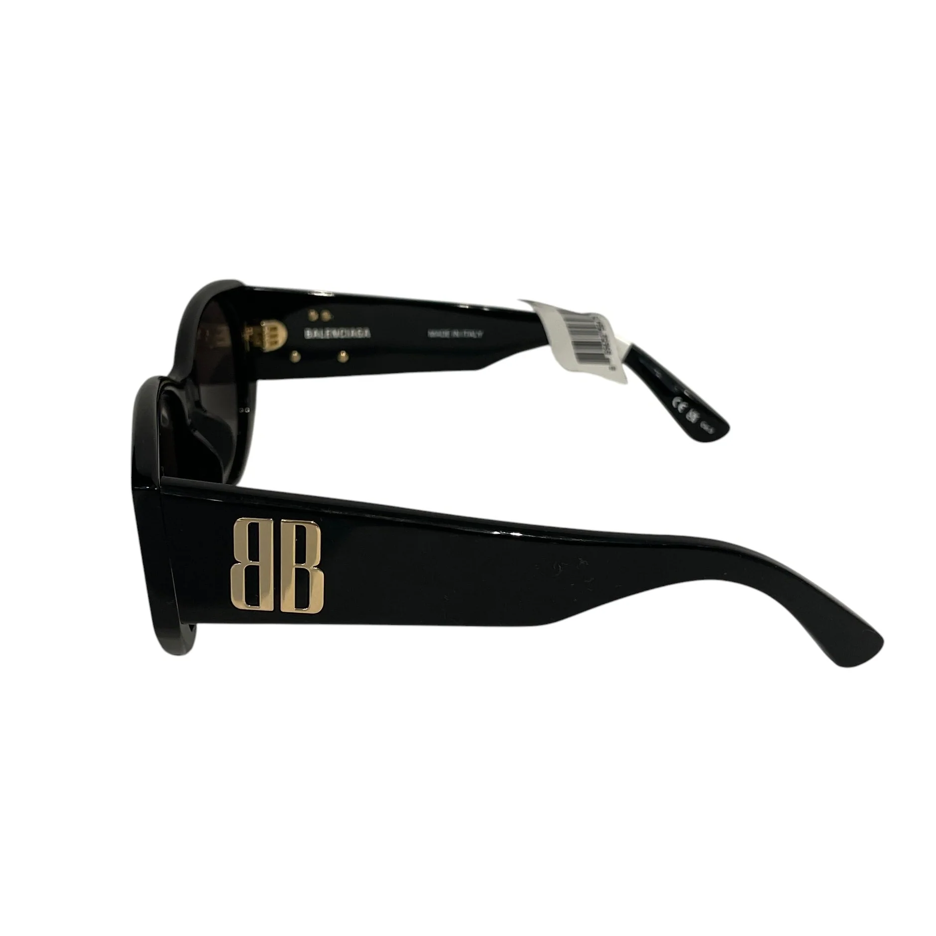 BALENCIAGA/Sunglasses/Plastic/BLK/GOLD BB ON SIDE