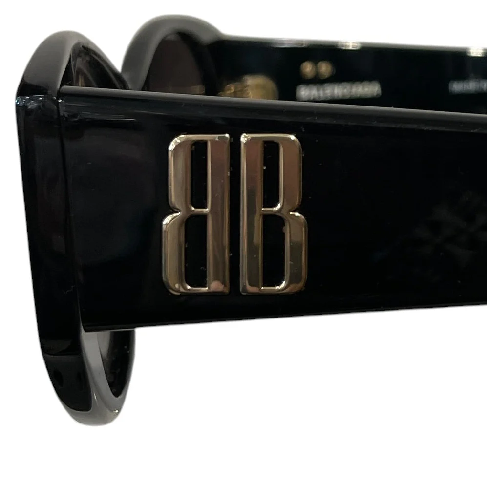 BALENCIAGA/Sunglasses/Plastic/BLK/GOLD BB ON SIDE