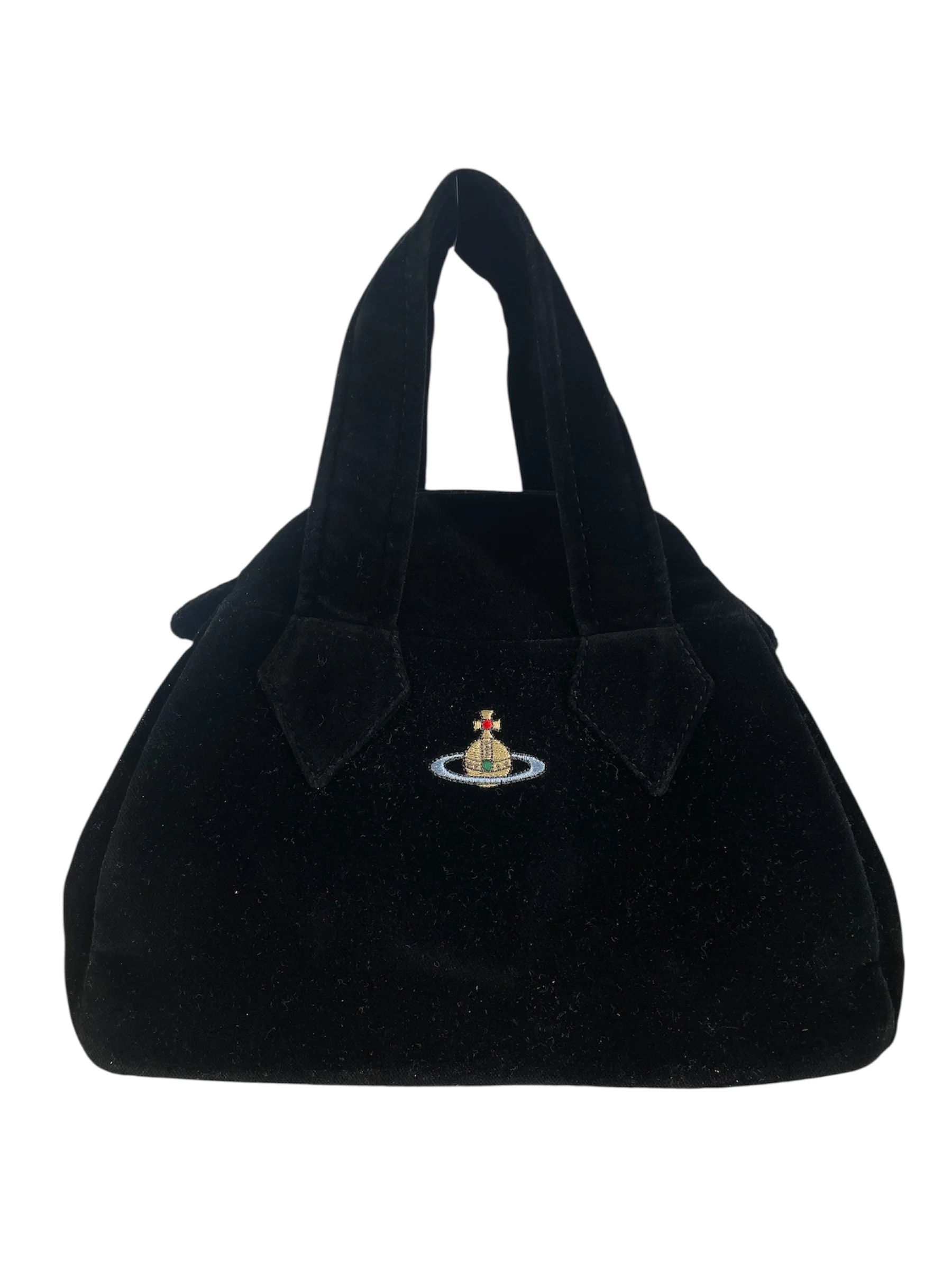Vivienne Westwood/Bag/BLK/VEGAN VELVET S SMALL ORB LOGO