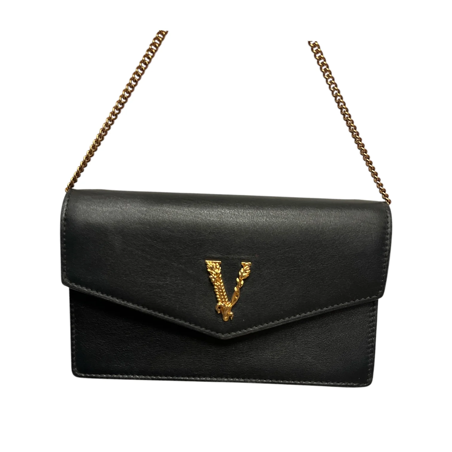 VERSACE/Cross Body Bag/Leather/BLK/lthr crossbody
