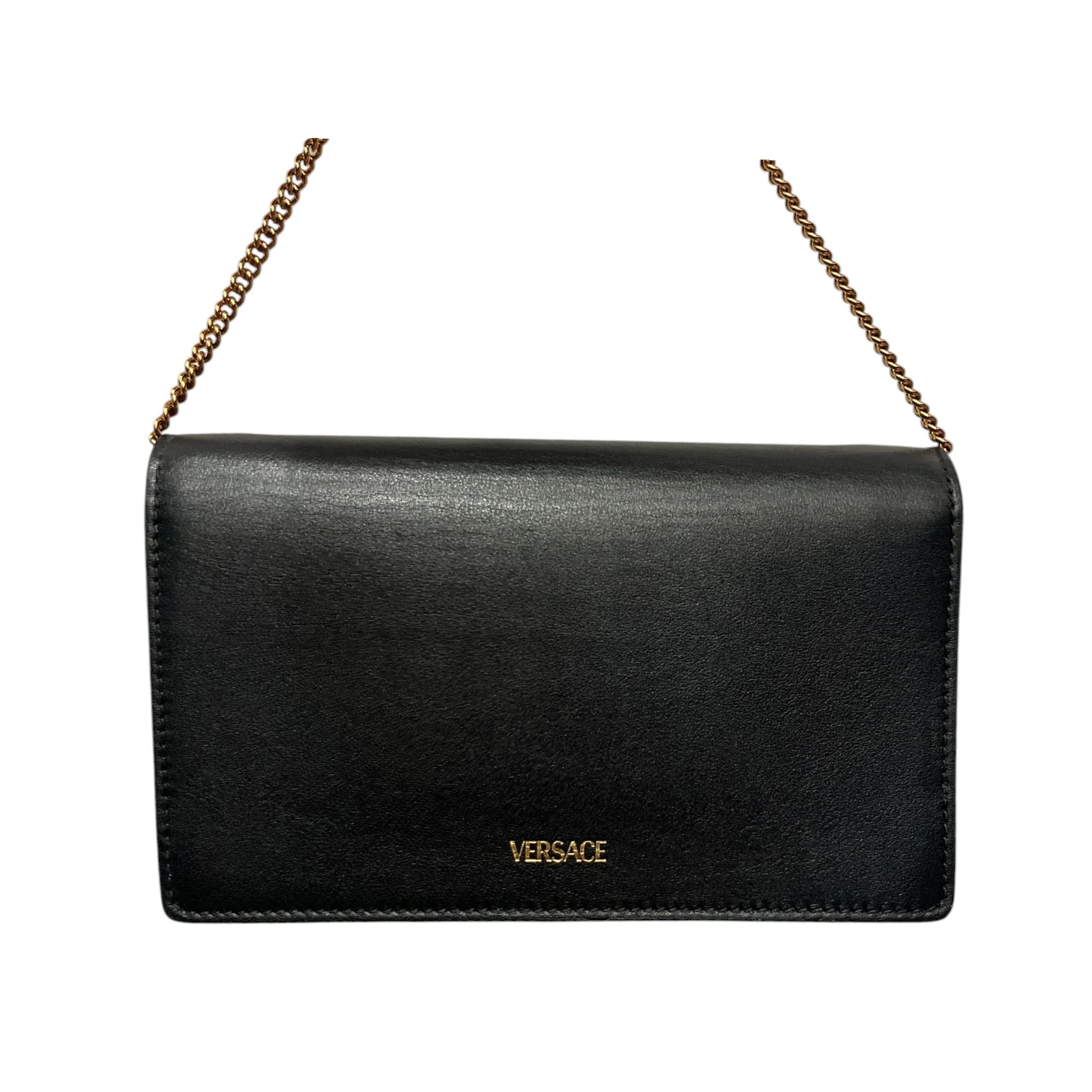 VERSACE/Cross Body Bag/Leather/BLK/lthr crossbody