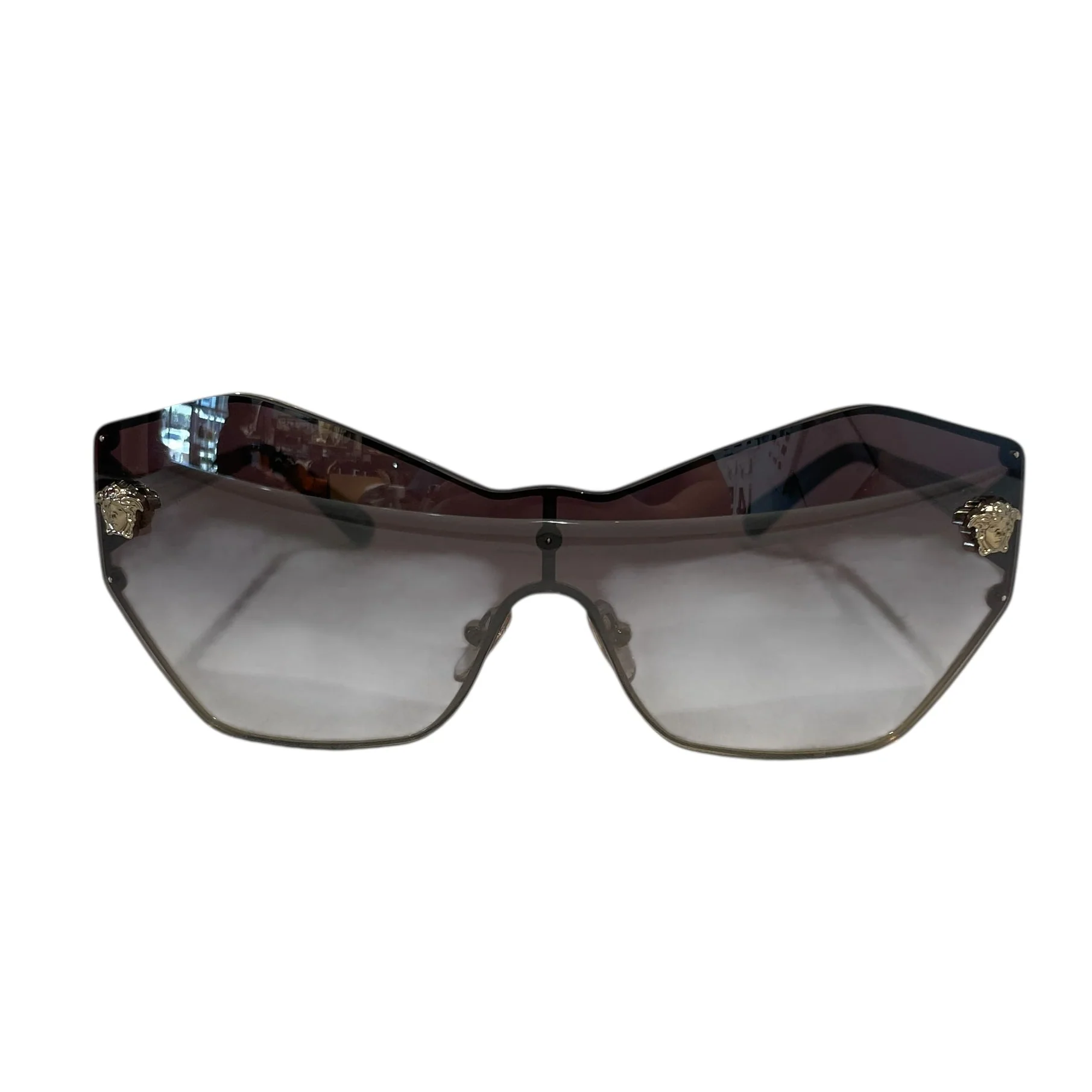 VERSACE/Sunglasses/Titanium/BLK/Medusa Gold Stud