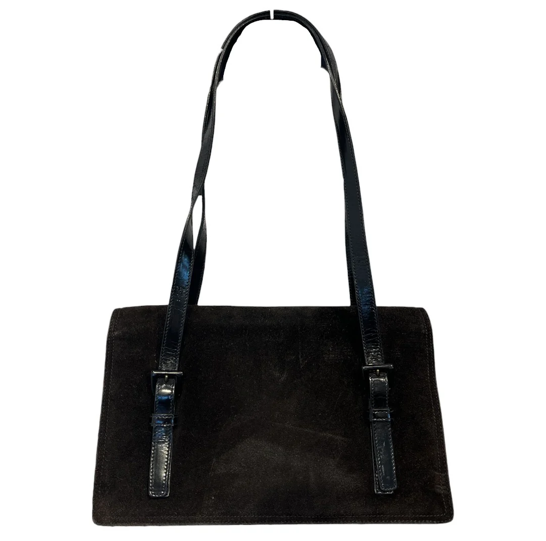PRADA/Hand Bag/Suede/BLK/PRADA BLACK SUEDE BAG
