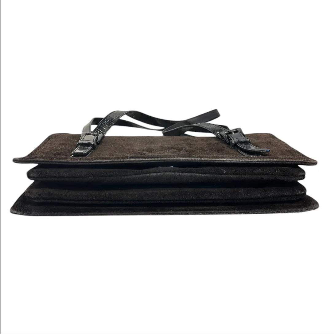 PRADA/Hand Bag/Suede/BLK/PRADA BLACK SUEDE BAG