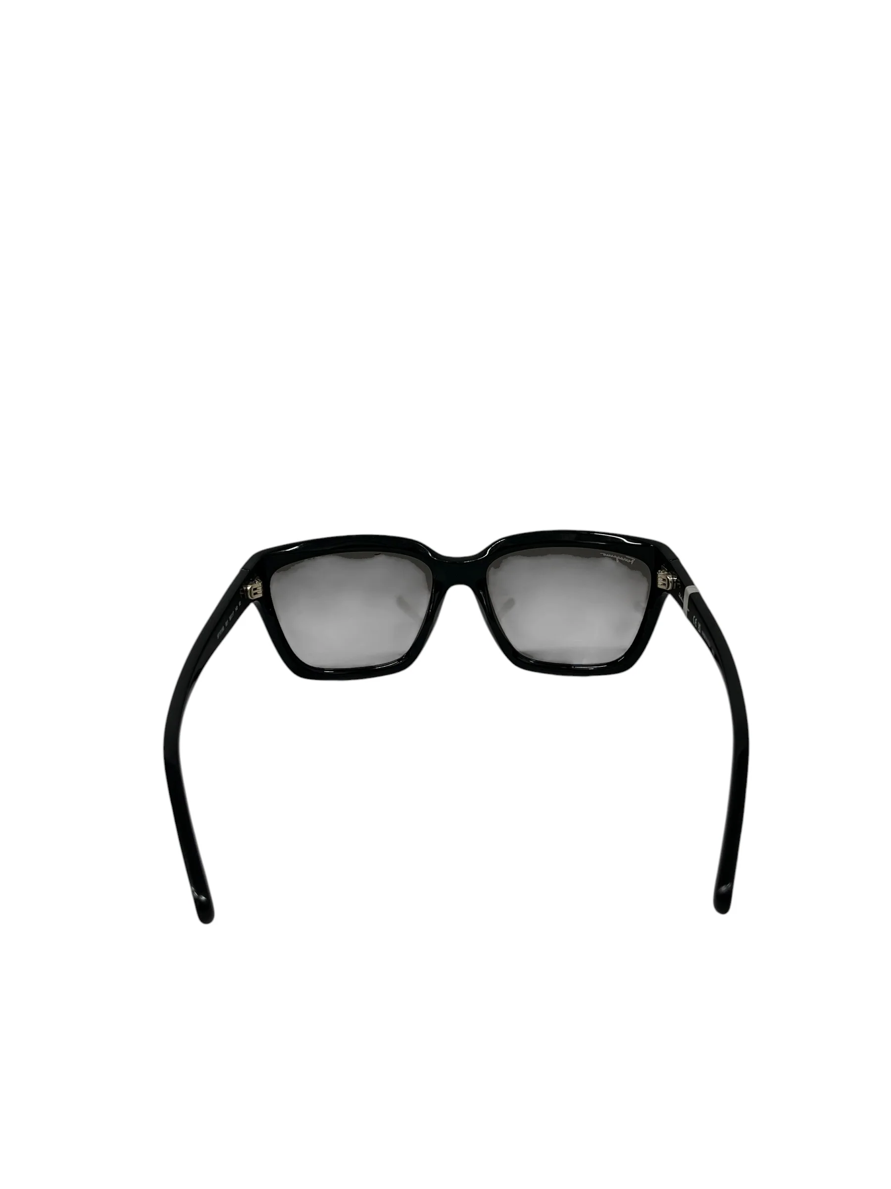 Salvatore Ferragamo/Sunglasses/Plastic/BLK/SILVER SIDE LOGO, BLACK FRAME