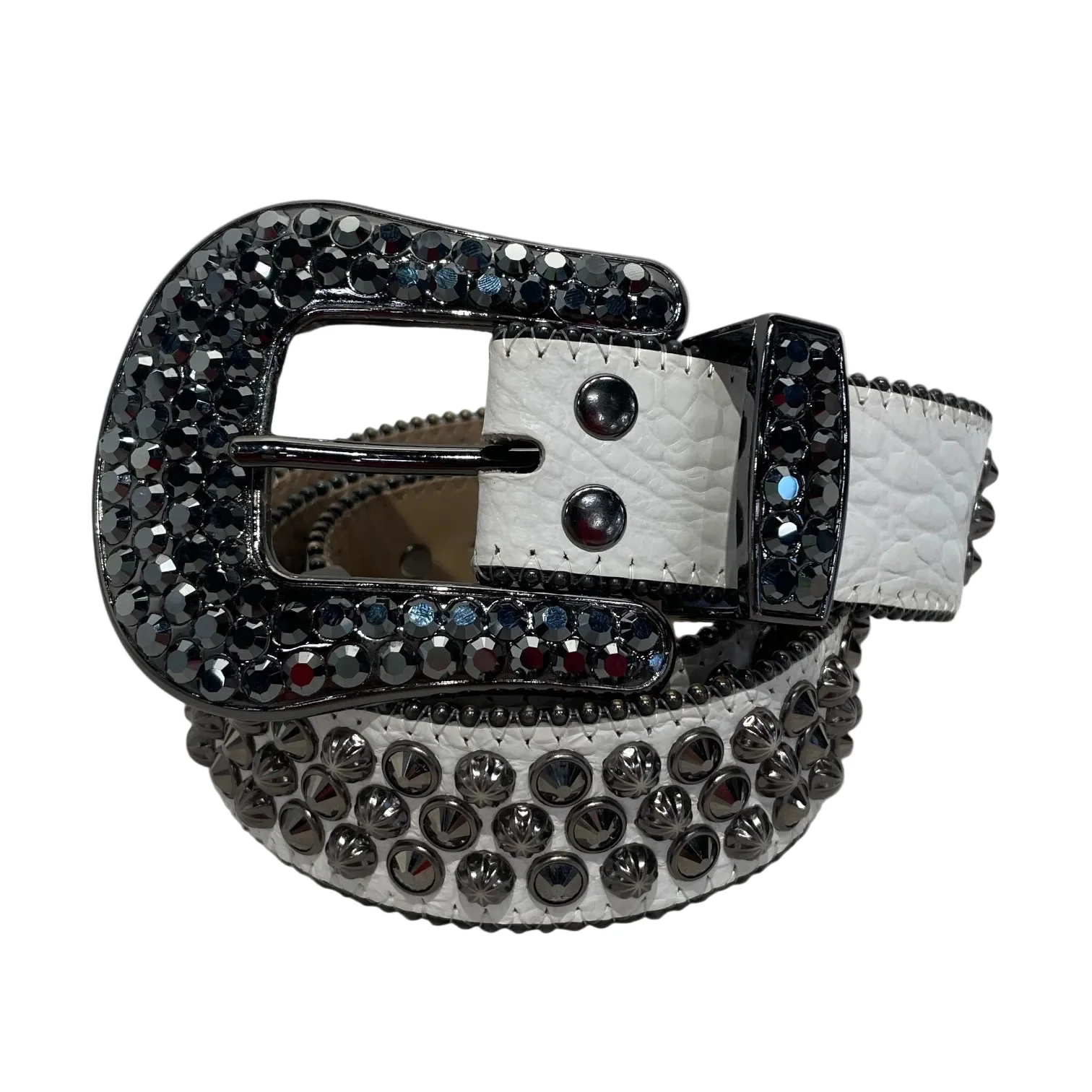 b.b.simon/Belt/All Over Print/Leather/WHT/