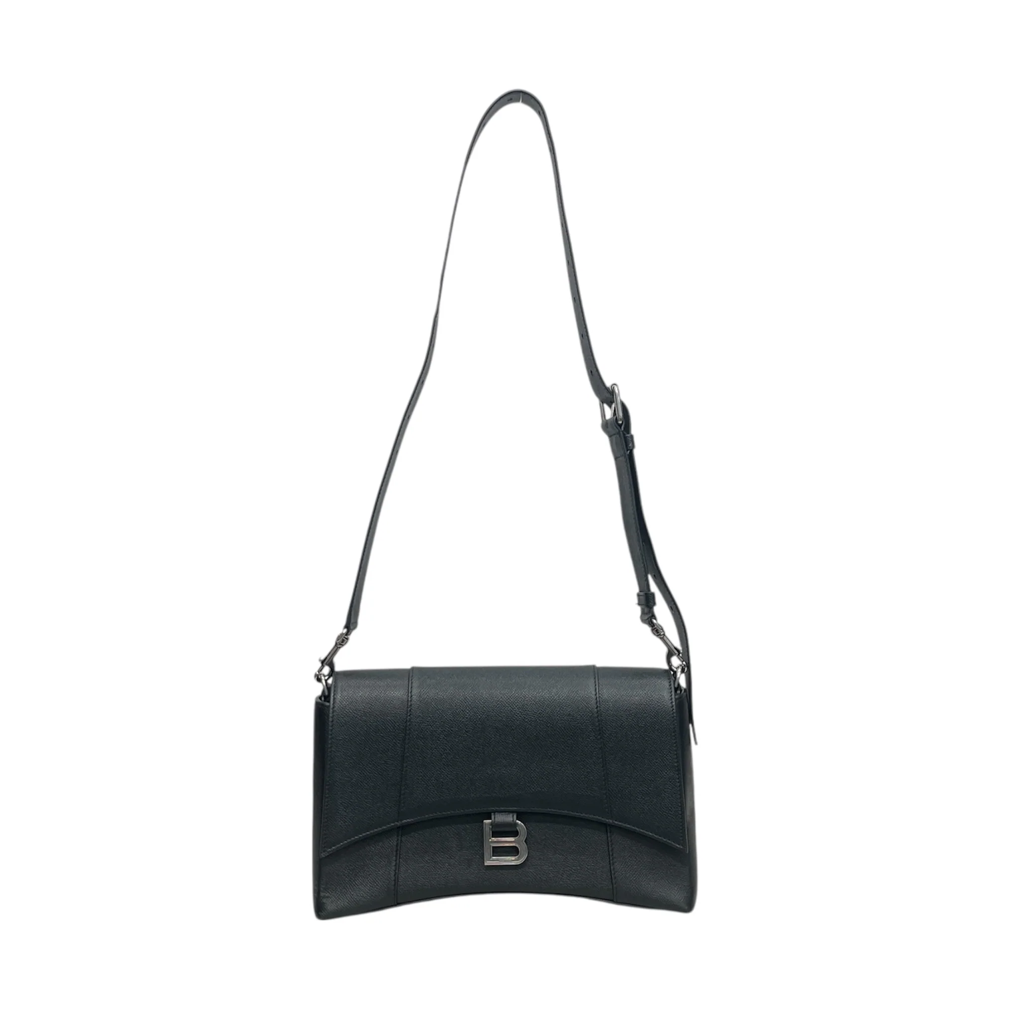 BALENCIAGA/Cross Body Bag/Leather/BLK/MEDIUM DOWNTOWN BAG