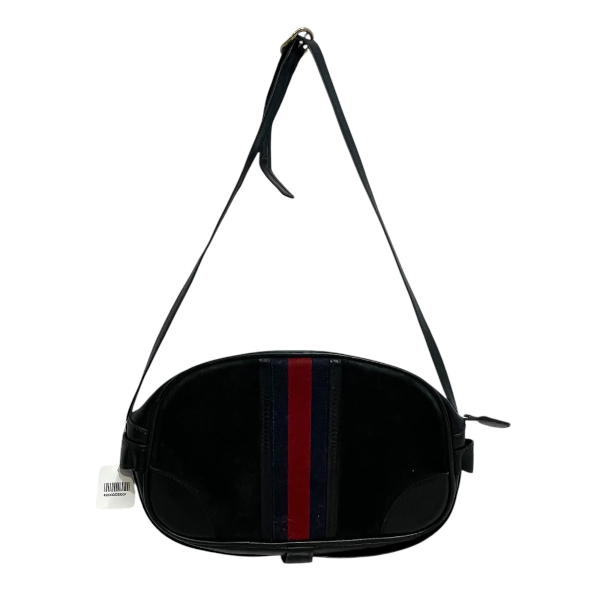 GUCCI/Cross Body Bag/Suede/BLK/Sherry Line HAndbag