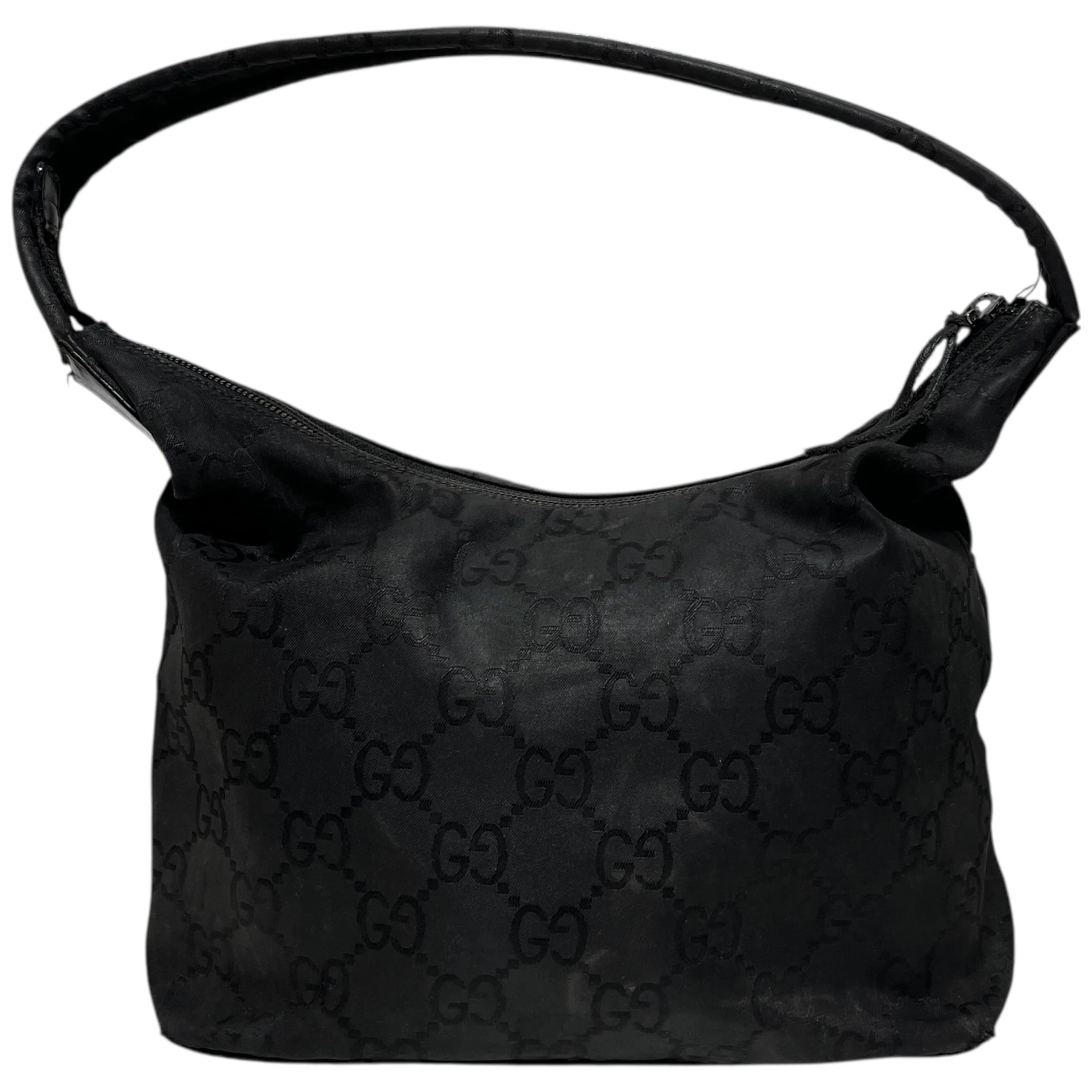 GUCCI/Hand Bag/Monogram/Nylon/BLK/GG Nylon Hobo Handbag