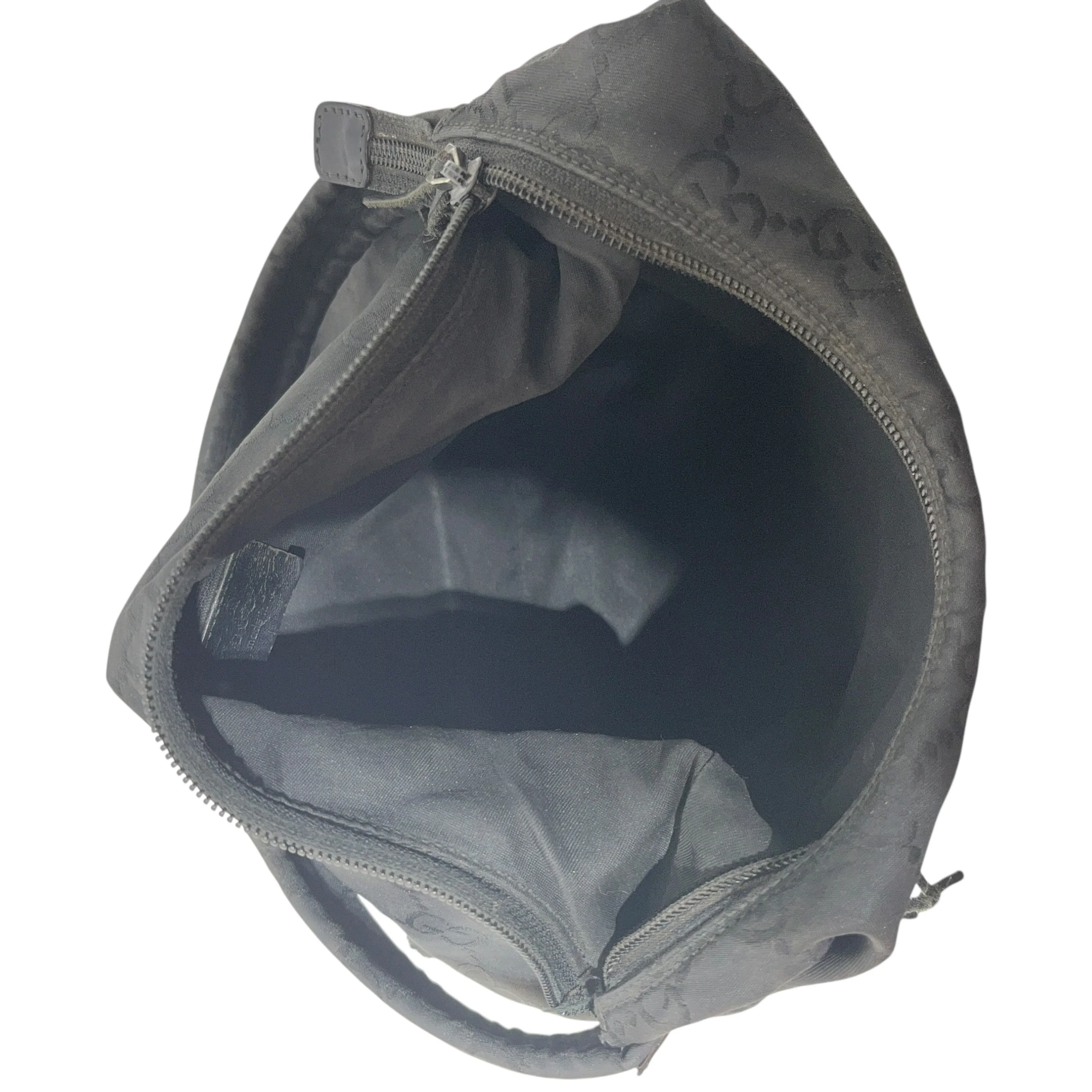 GUCCI/Hand Bag/Monogram/Nylon/BLK/GG Nylon Hobo Handbag
