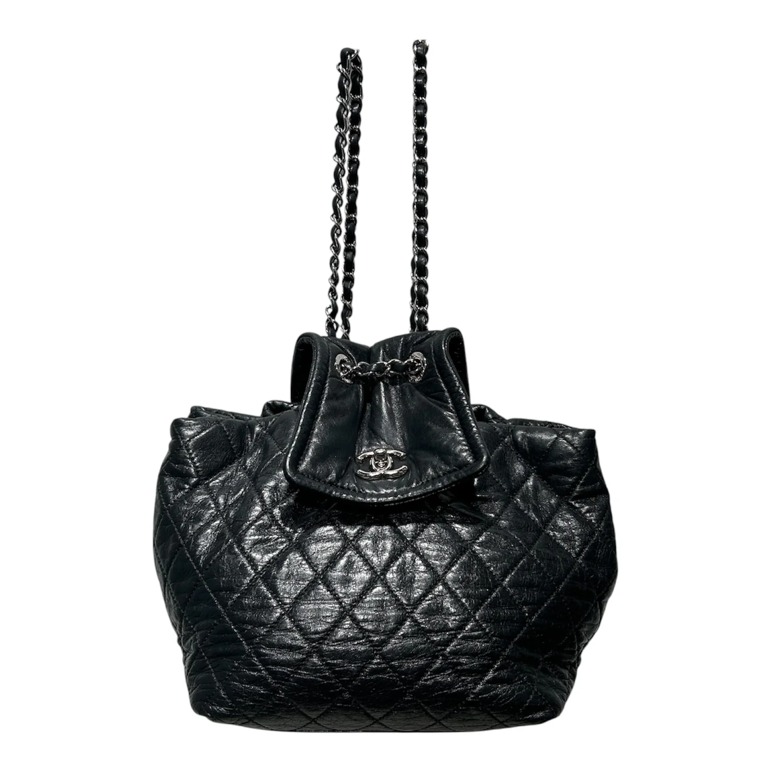 CHANEL/Backpack/Leather/BLK/