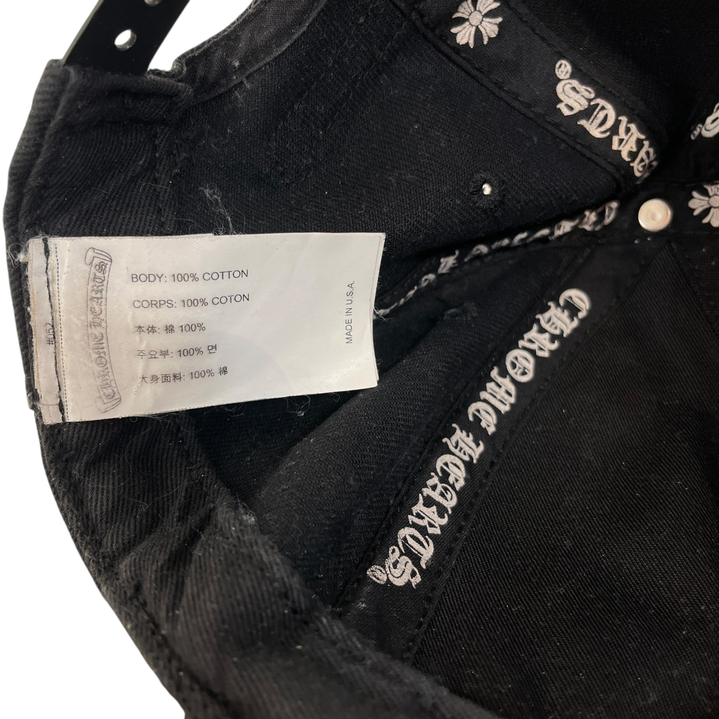 CHROME HEARTS/Cap/OS/Denim/BLK/horseshoe