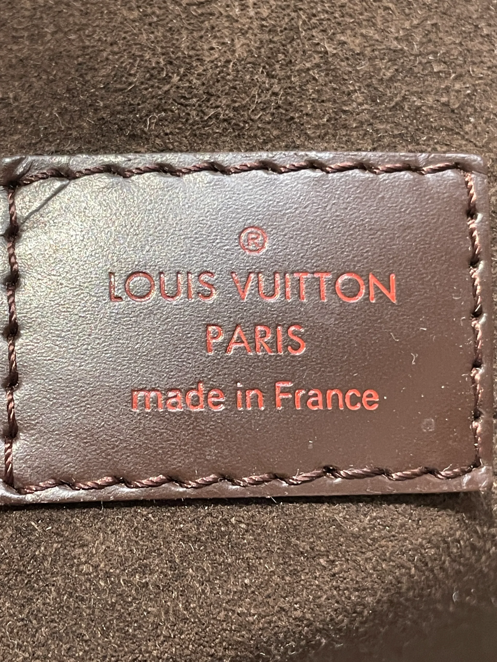 LOUIS VUITTON/Hand Bag/Glen Check/Leather/BRW/DAMIER EBENE PORTOBELLO