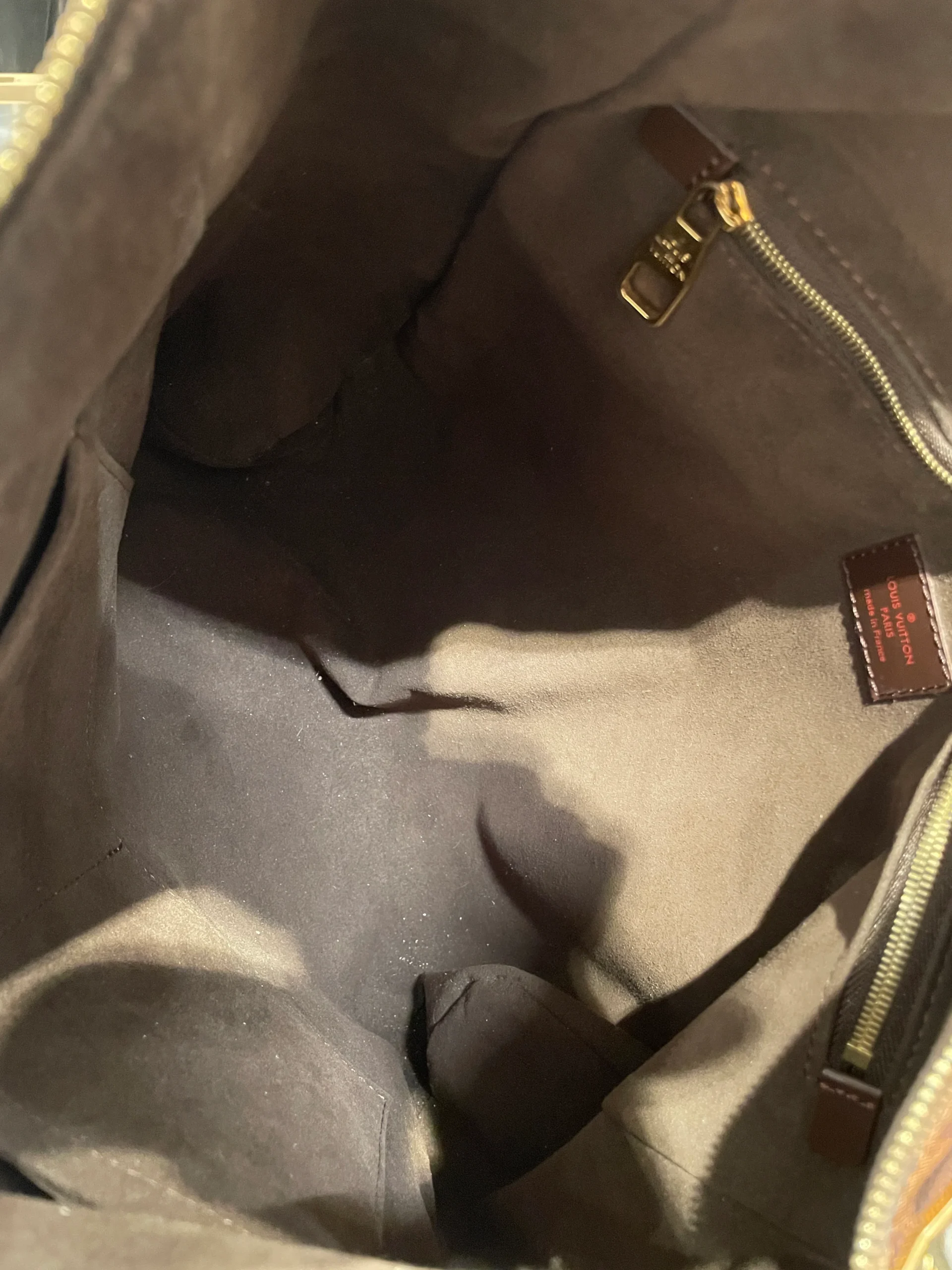 LOUIS VUITTON/Hand Bag/Glen Check/Leather/BRW/DAMIER EBENE PORTOBELLO