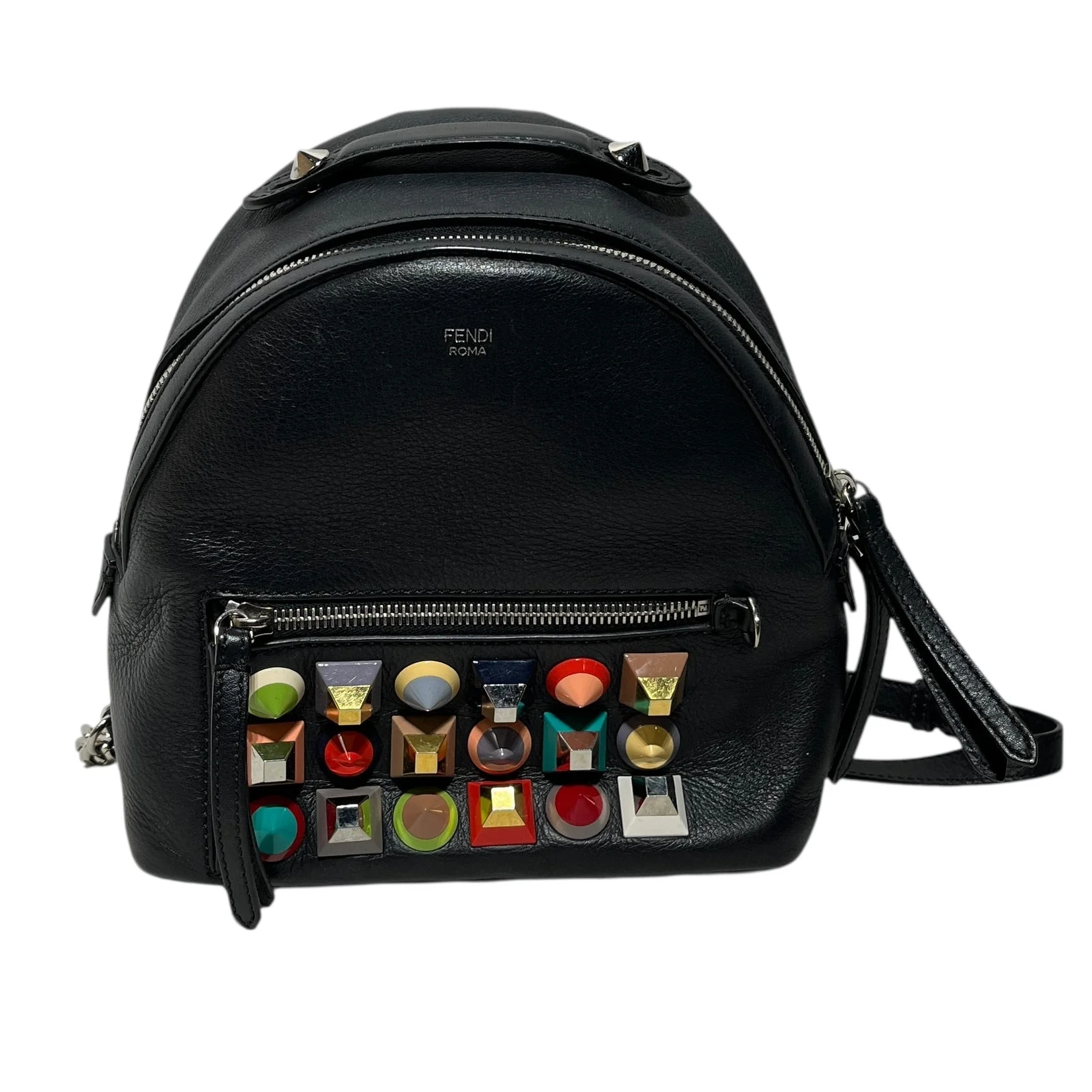 FENDI/Backpack/Leather/BLK/By The Way Pyramid Stud