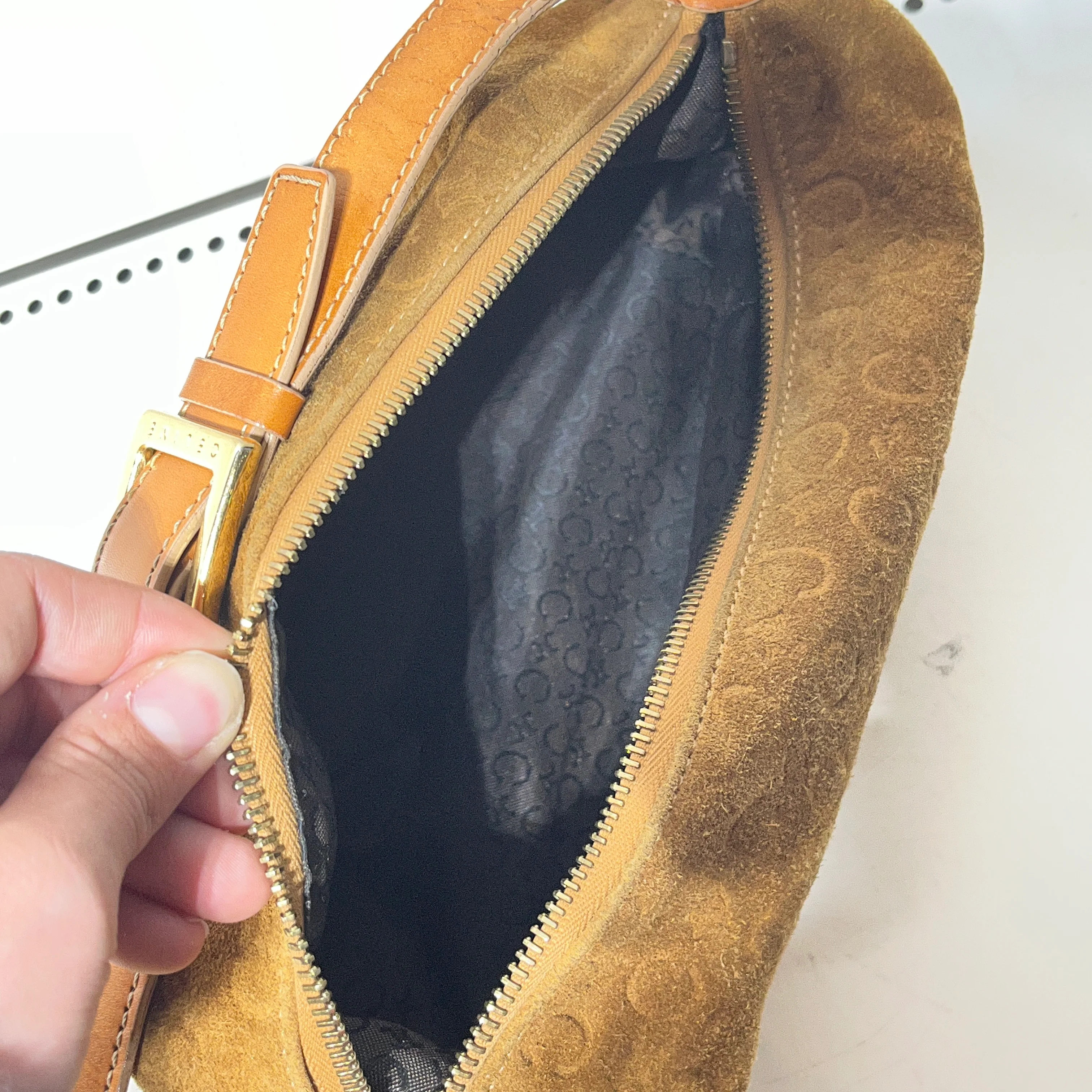CELINE/Hand Bag/Suede/BRW/Macadam Sude