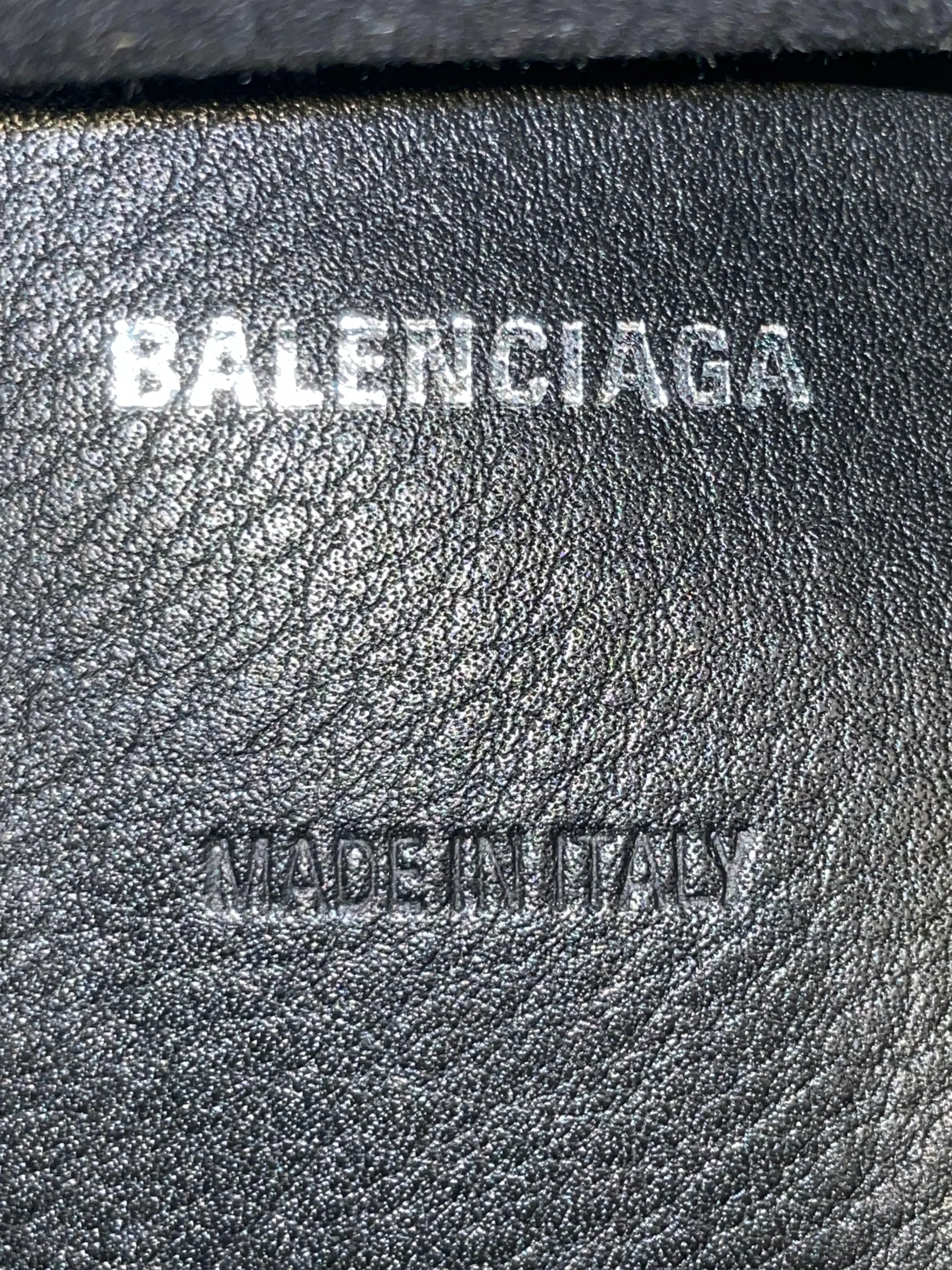 BALENCIAGA/Cross Body Bag/Leather/BLK/SQUARE LOGO ON TOP