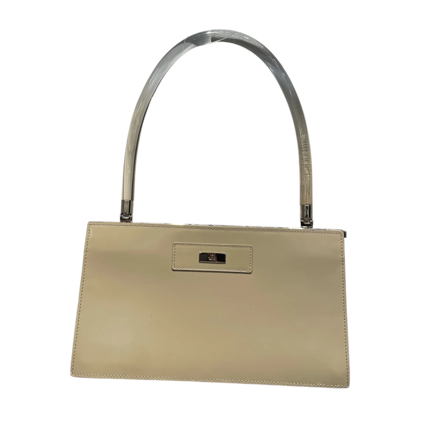 GUCCI/Hand Bag/Leather/CRM/GUCCI LUCITE TOP HANDLE