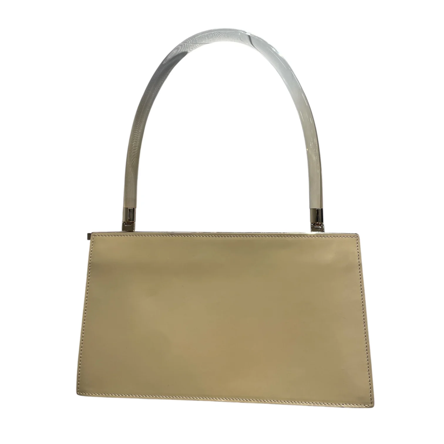 GUCCI/Hand Bag/Leather/CRM/GUCCI LUCITE TOP HANDLE
