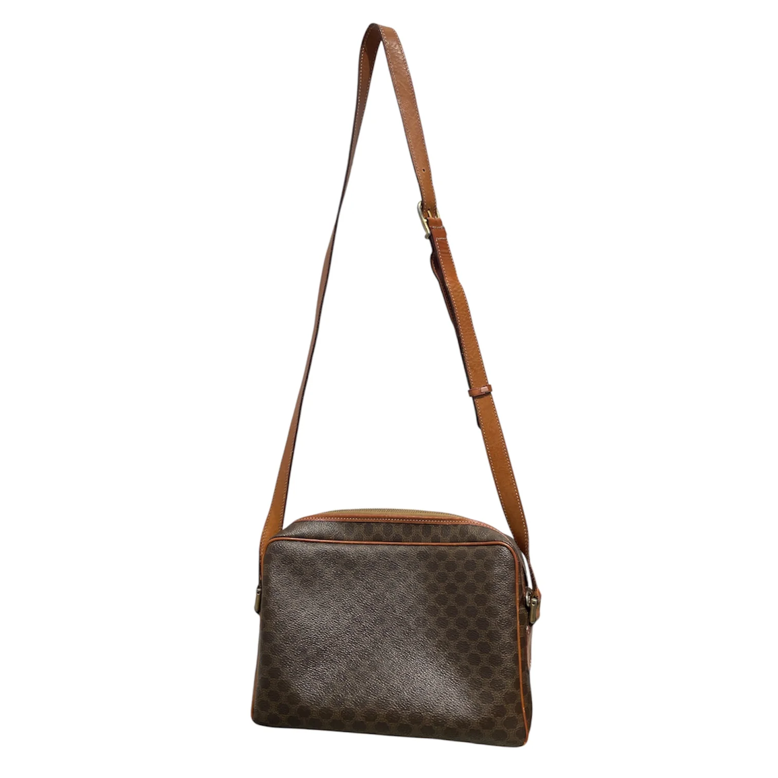 CELINE/Cross Body Bag/Monogram/Leather/BRW/CELINE MACADAM SHOULDER BAG