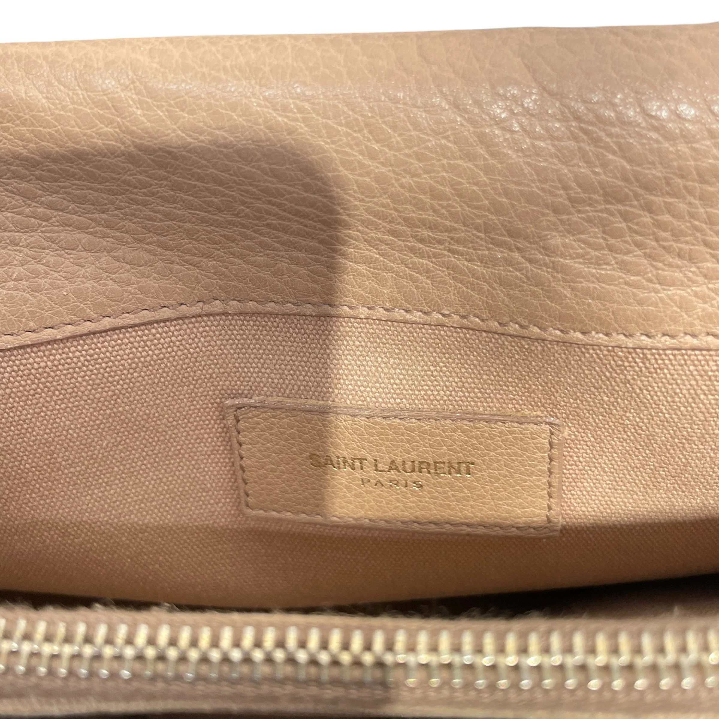YVES SAINT LAURENT/Cross Body Bag/Leather/BEG/