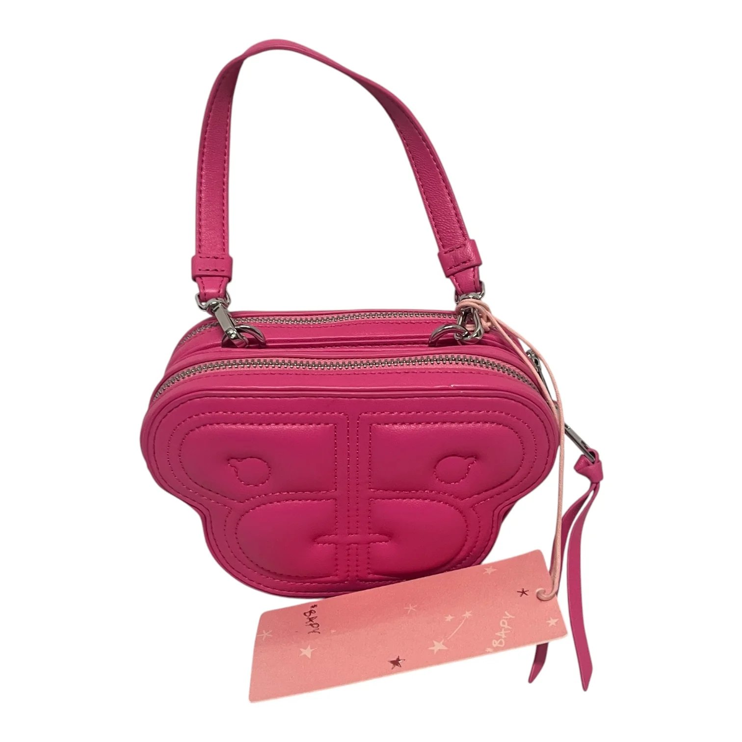 A BATHING APE/Cross Body Bag/Leather/PNK/BAPY FACE MINI BAG