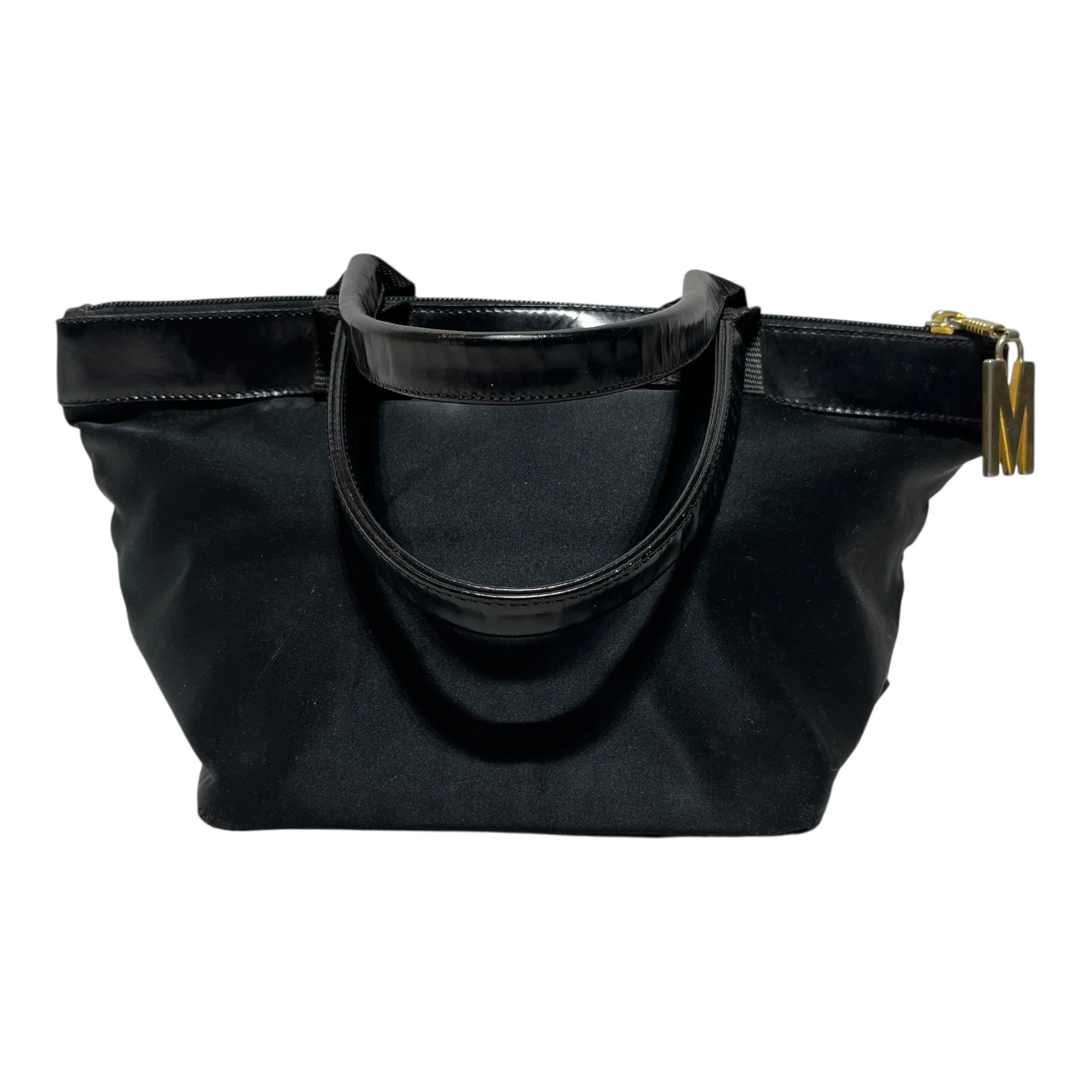 MOSCHINO/Hand Bag/Nylon/BLK/Peace Love A Smiley Gold