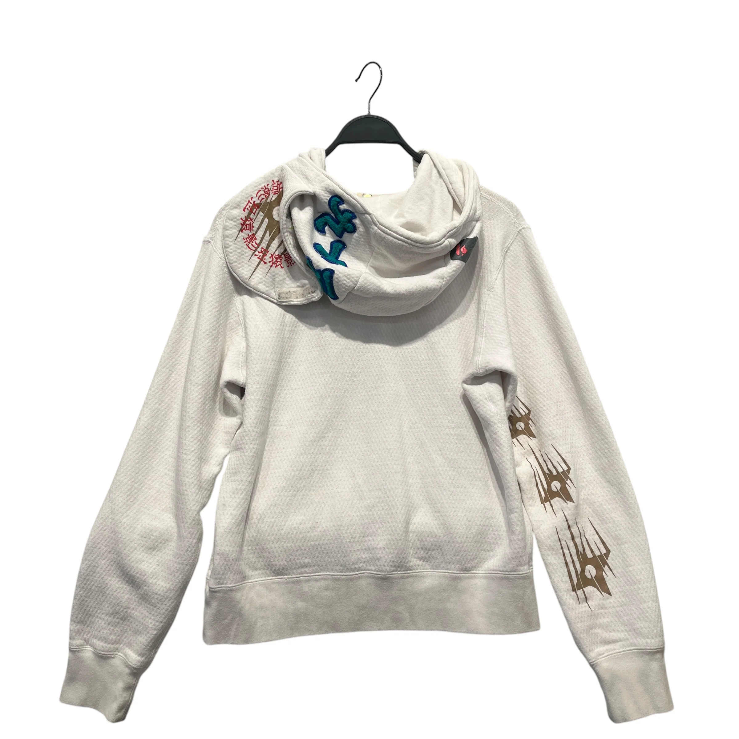 A BATHING APE/Zip Up Hoodie/M/Graphic/Cotton/WHT/NINJA ZIP HOODIE