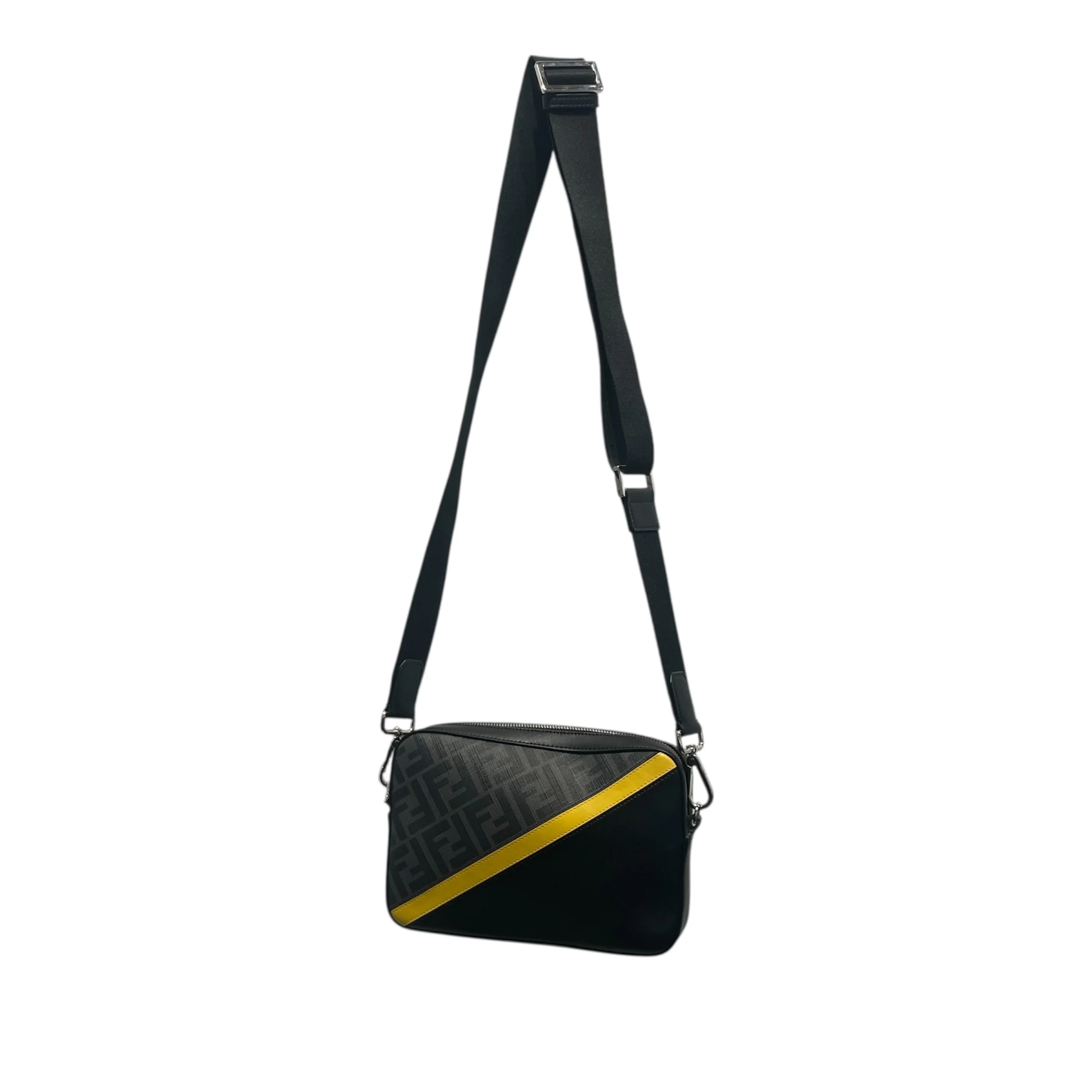 FENDI/Cross Body Bag/Monogram/Leather/BLK/DGMJK4C