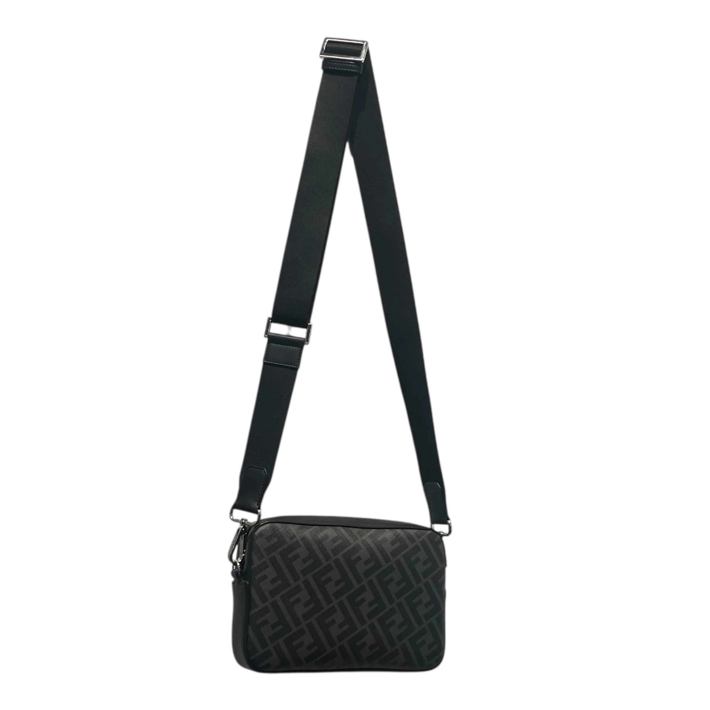 FENDI/Cross Body Bag/Monogram/Leather/BLK/DGMJK4C