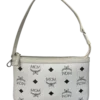 MCM/Pouch/All Over Print/Leather/WHT/white mcm logo