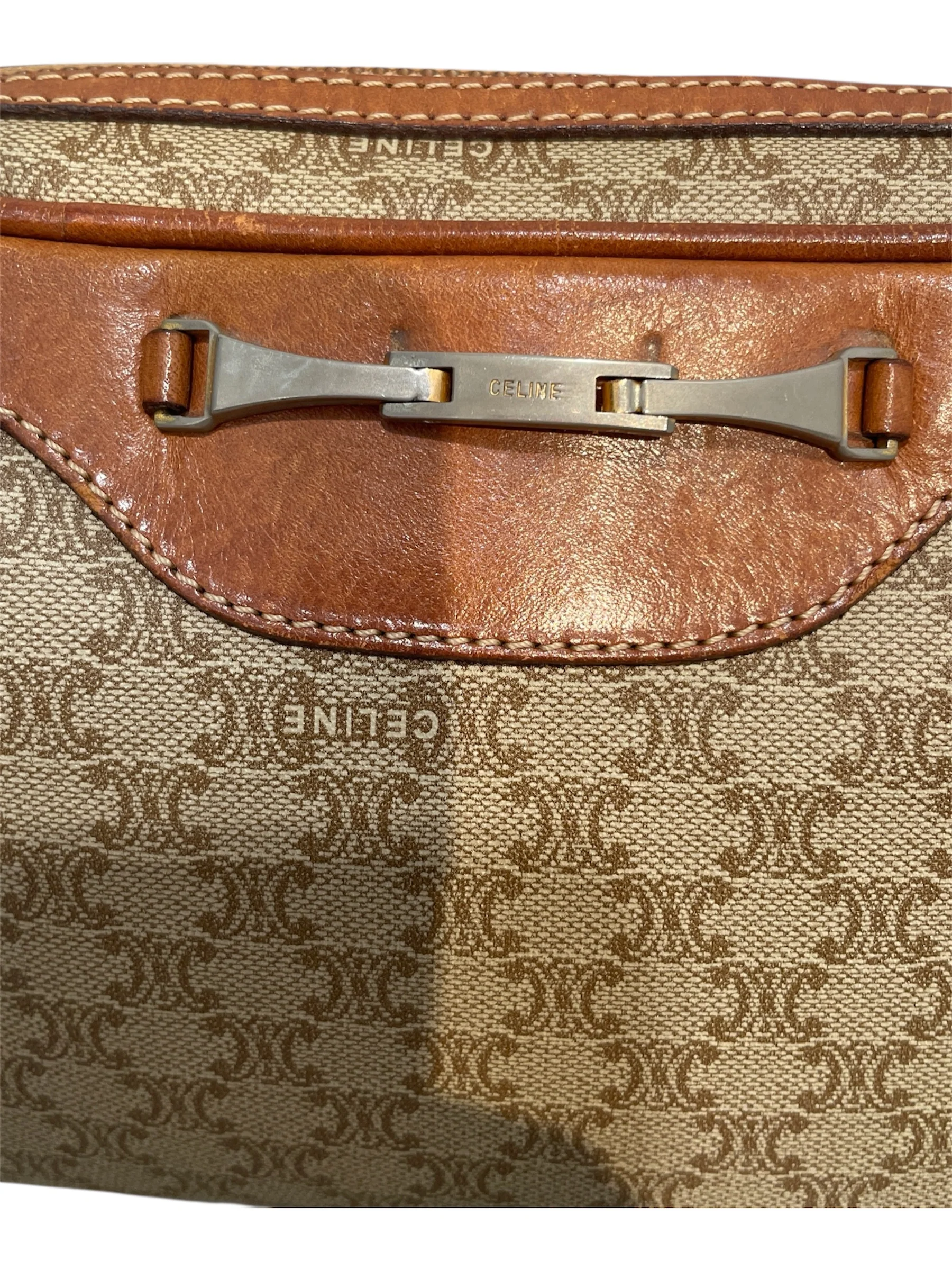 CELINE/Cross Body Bag/Monogram/Leather/BRW/Cross body bag