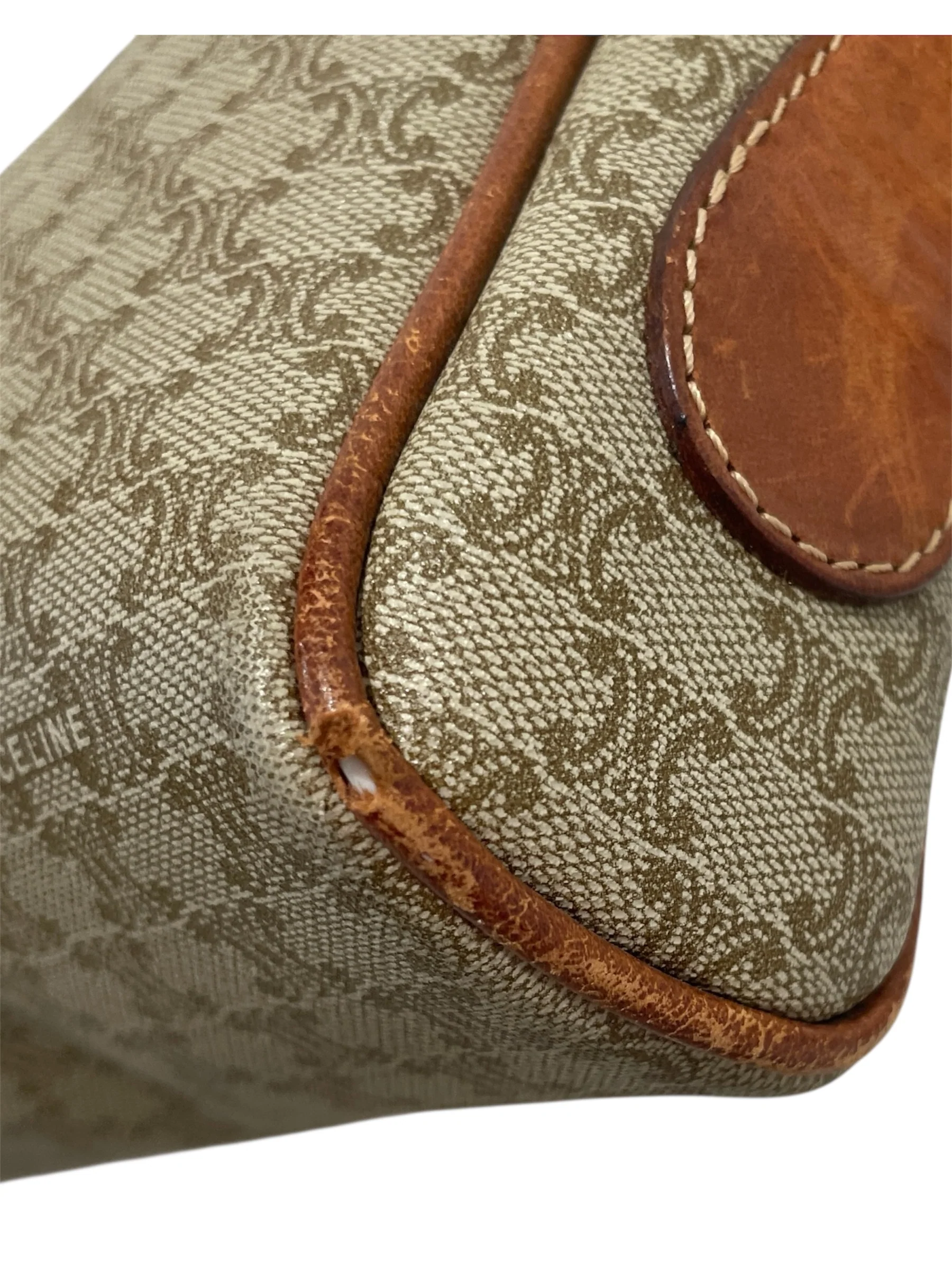 CELINE/Cross Body Bag/Monogram/Leather/BRW/Cross body bag