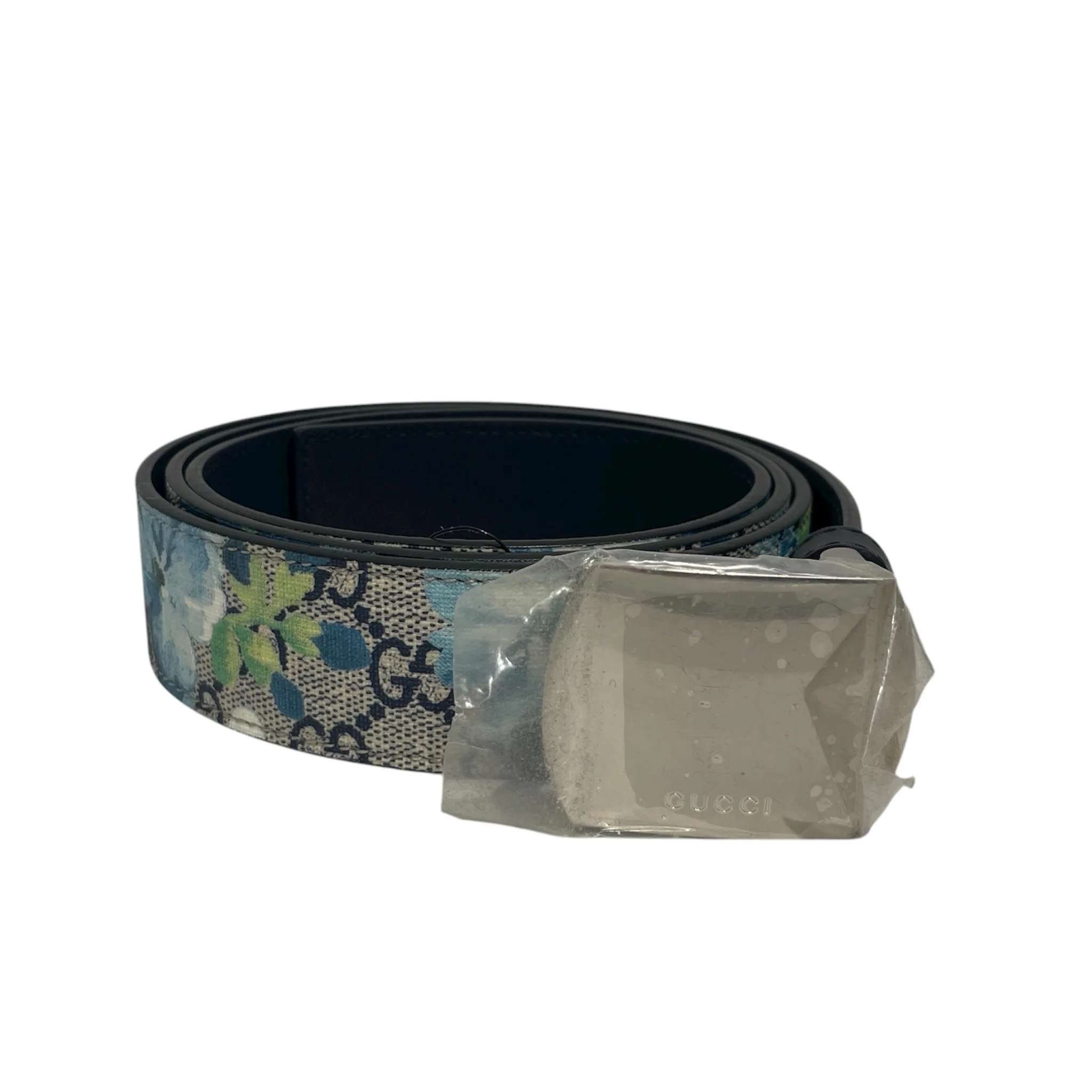 GUCCI/Belt/Floral Pattern/Leather/BLU/BLOOM FLORAL BELT
