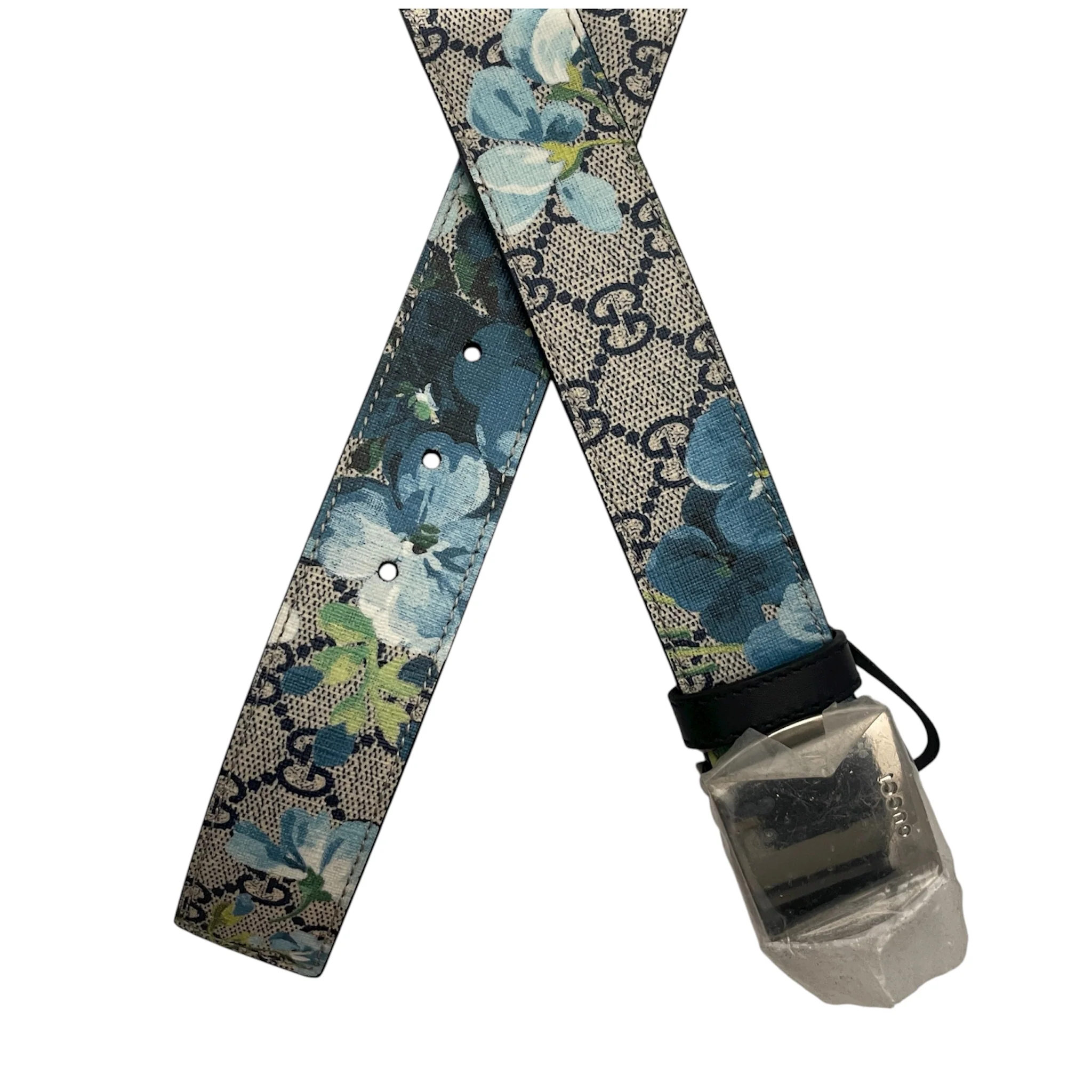 GUCCI/Belt/Floral Pattern/Leather/BLU/BLOOM FLORAL BELT