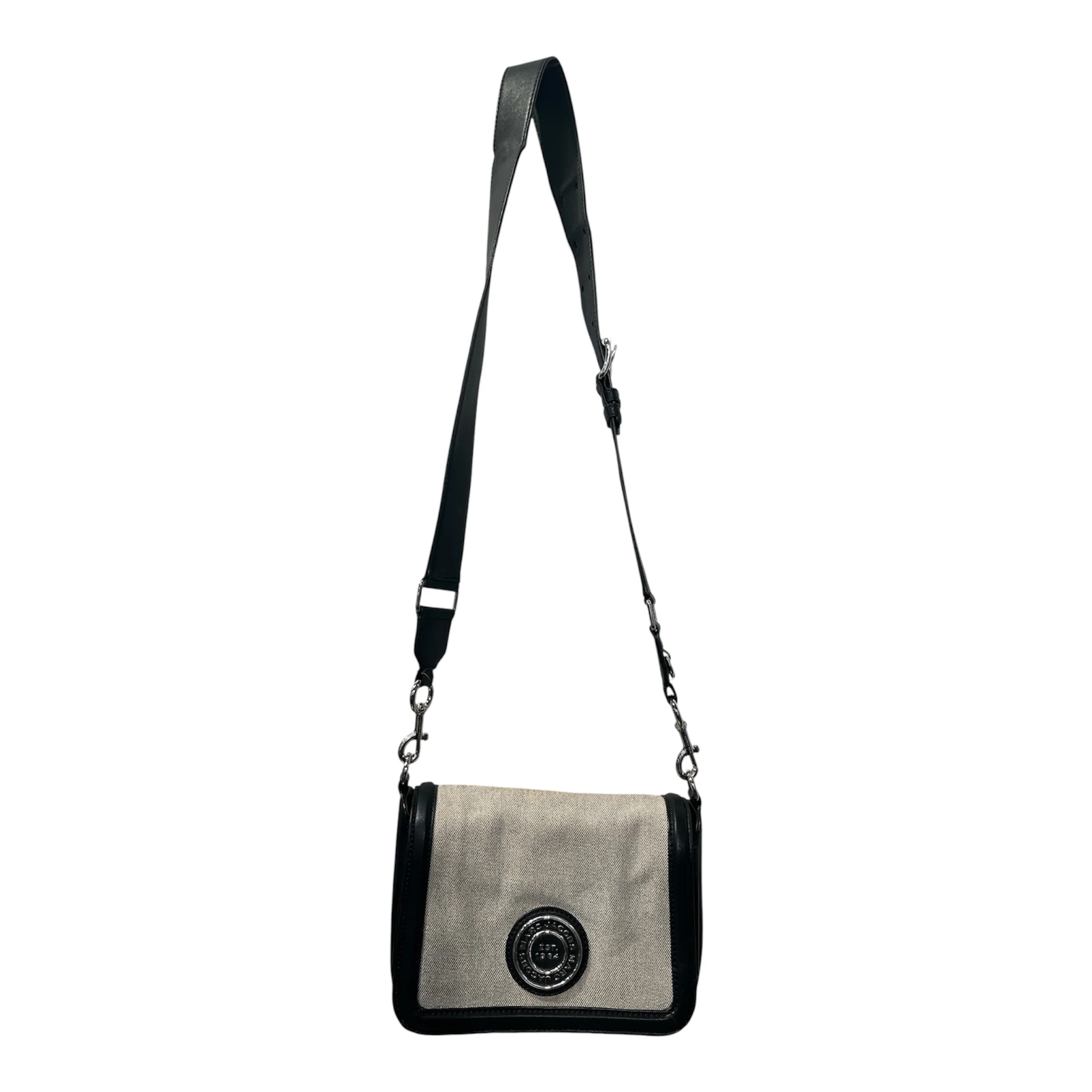 MARC JACOBS/Cross Body Bag/Cotton/CRM/BLACK TRIM FLAP CROSSBODY