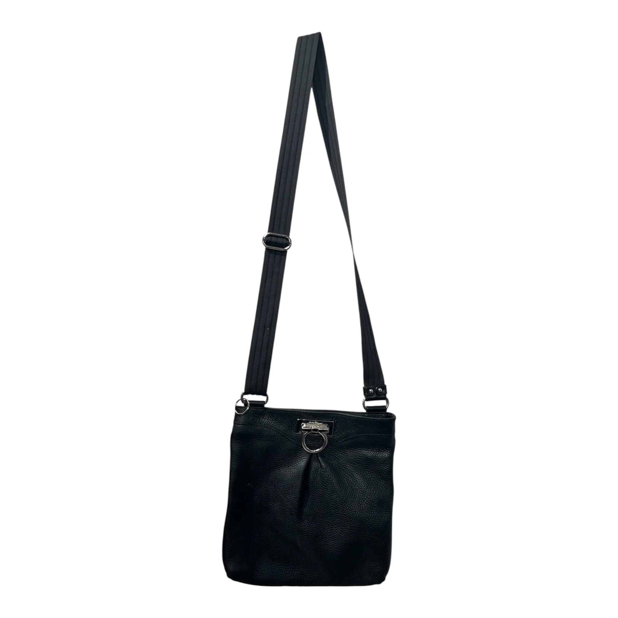 Salvatore Ferragamo/Cross Body Bag/Leather/BLK/GANCINI MESSENGER