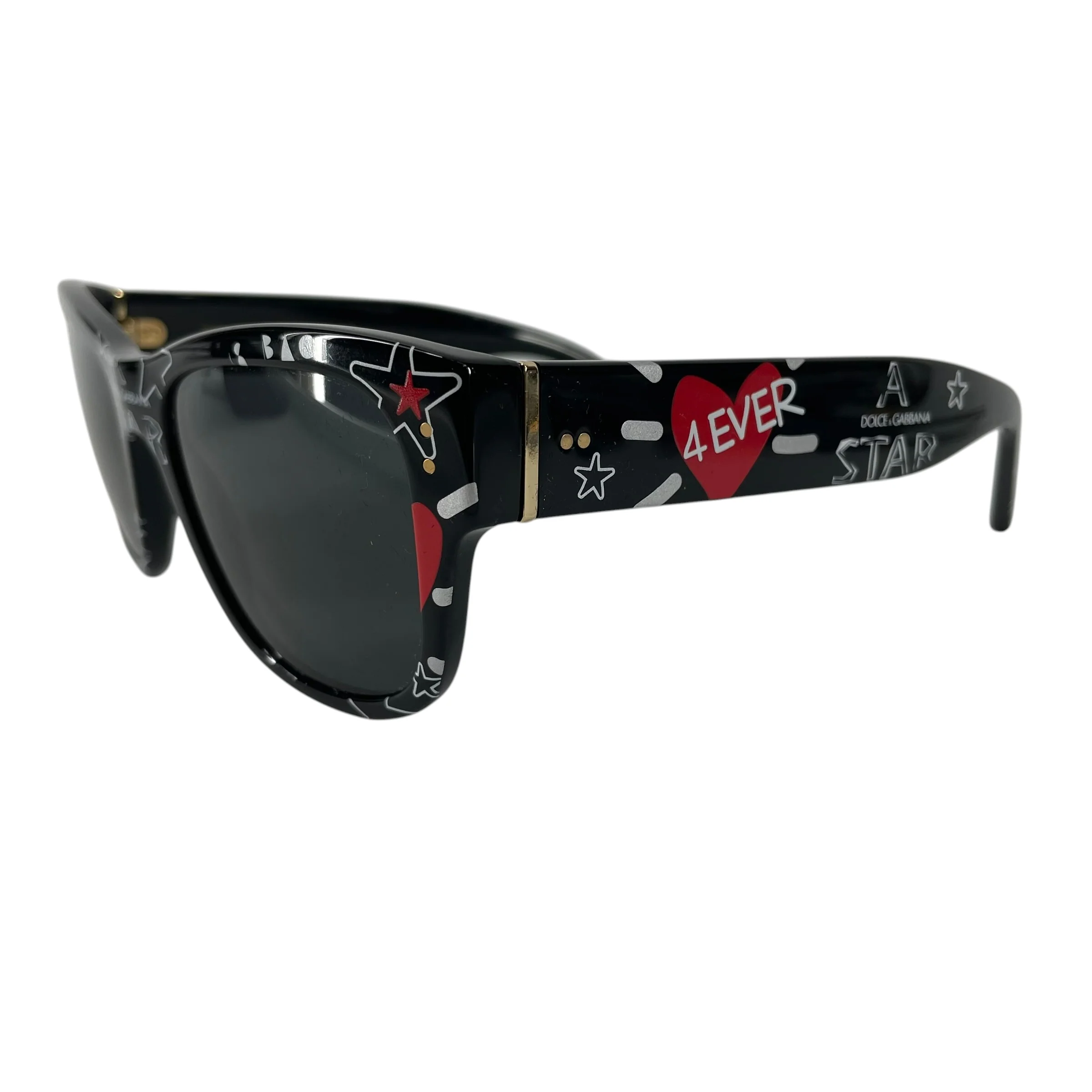 DOLCE&GABBANA/Sunglasses/Plastic/BLK/DG4338 HEART STAR FRAMES