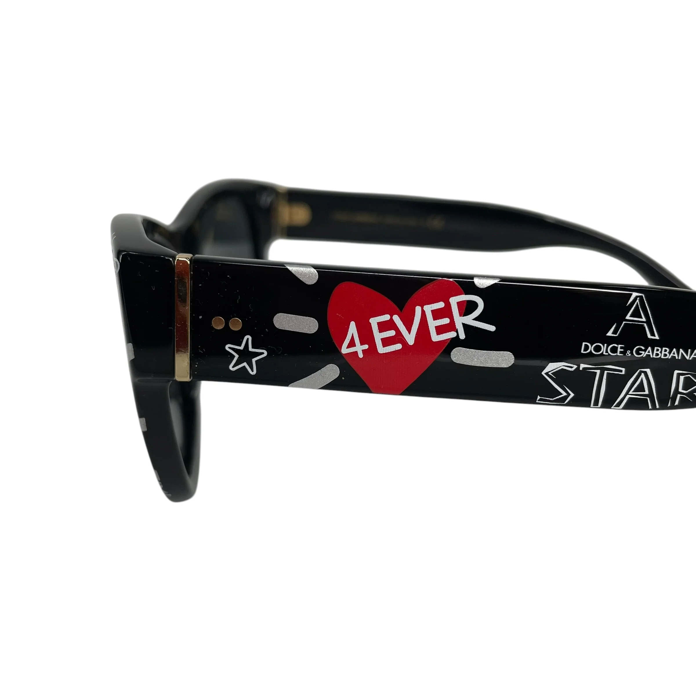 DOLCE&GABBANA/Sunglasses/Plastic/BLK/DG4338 HEART STAR FRAMES