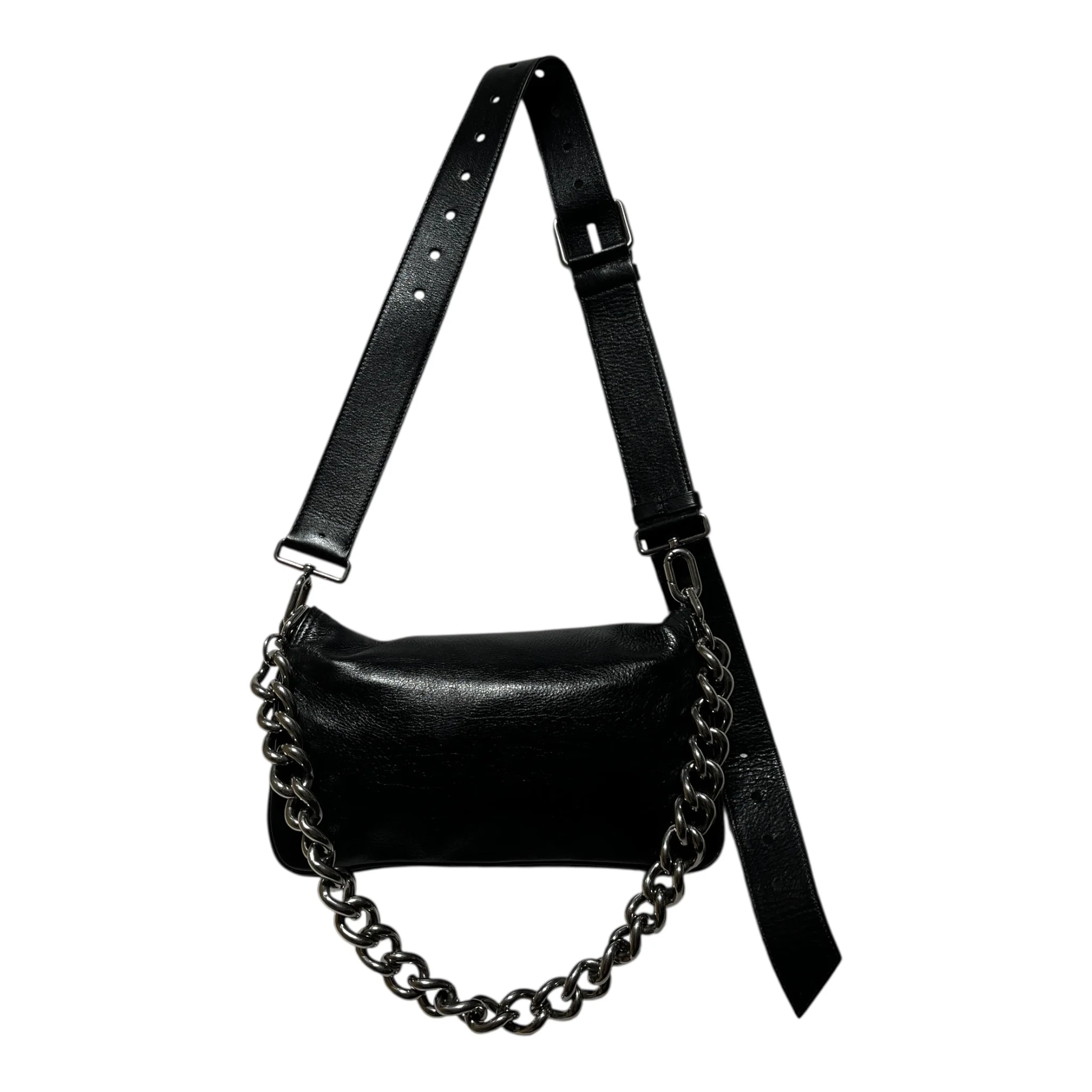 BALENCIAGA/Cross Body Bag/Leather/BLK/FLAP BAG