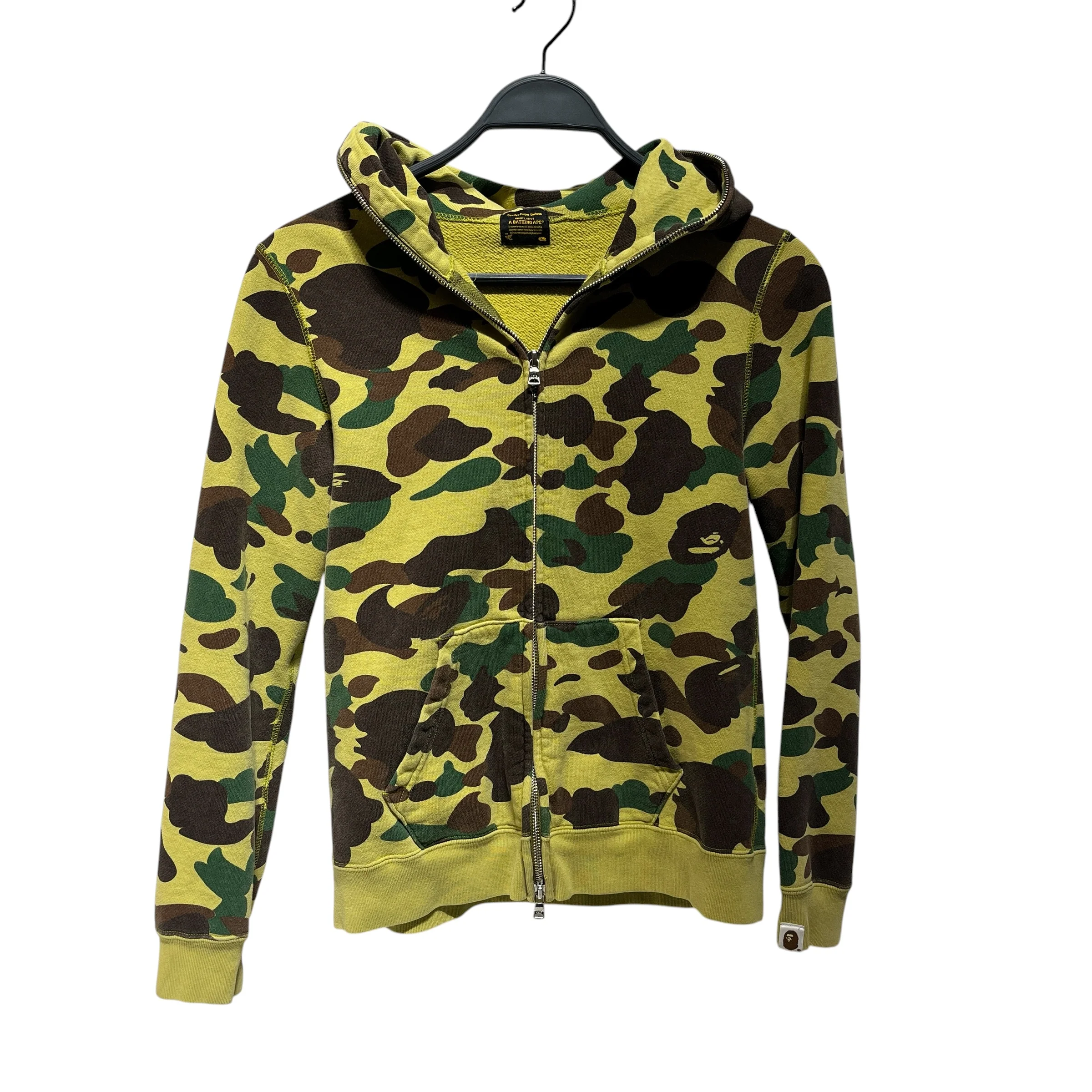 A BATHING APE/Hoodie/S/Camouflage/Cotton/GRN/FULL ZIP