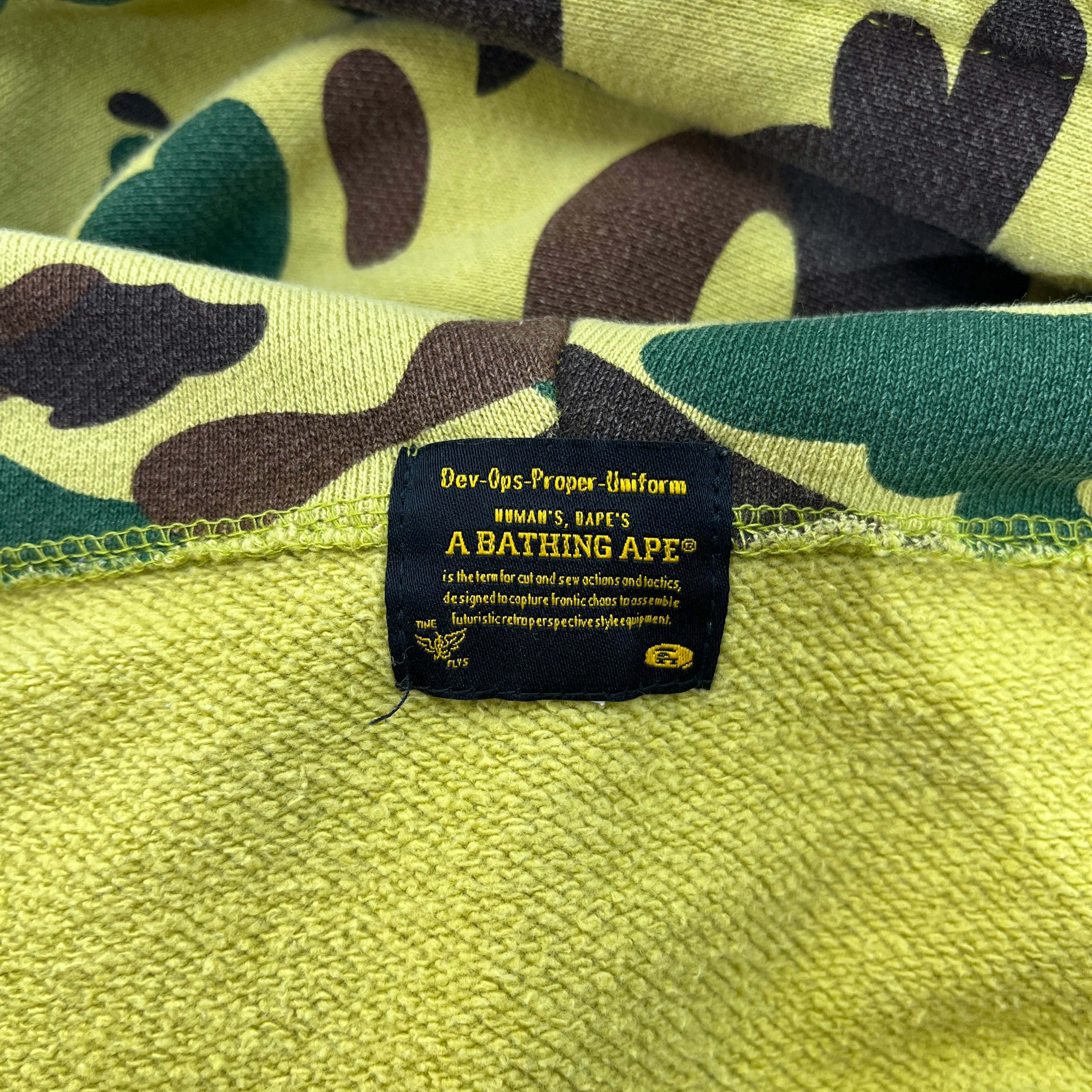 A BATHING APE/Hoodie/S/Camouflage/Cotton/GRN/FULL ZIP