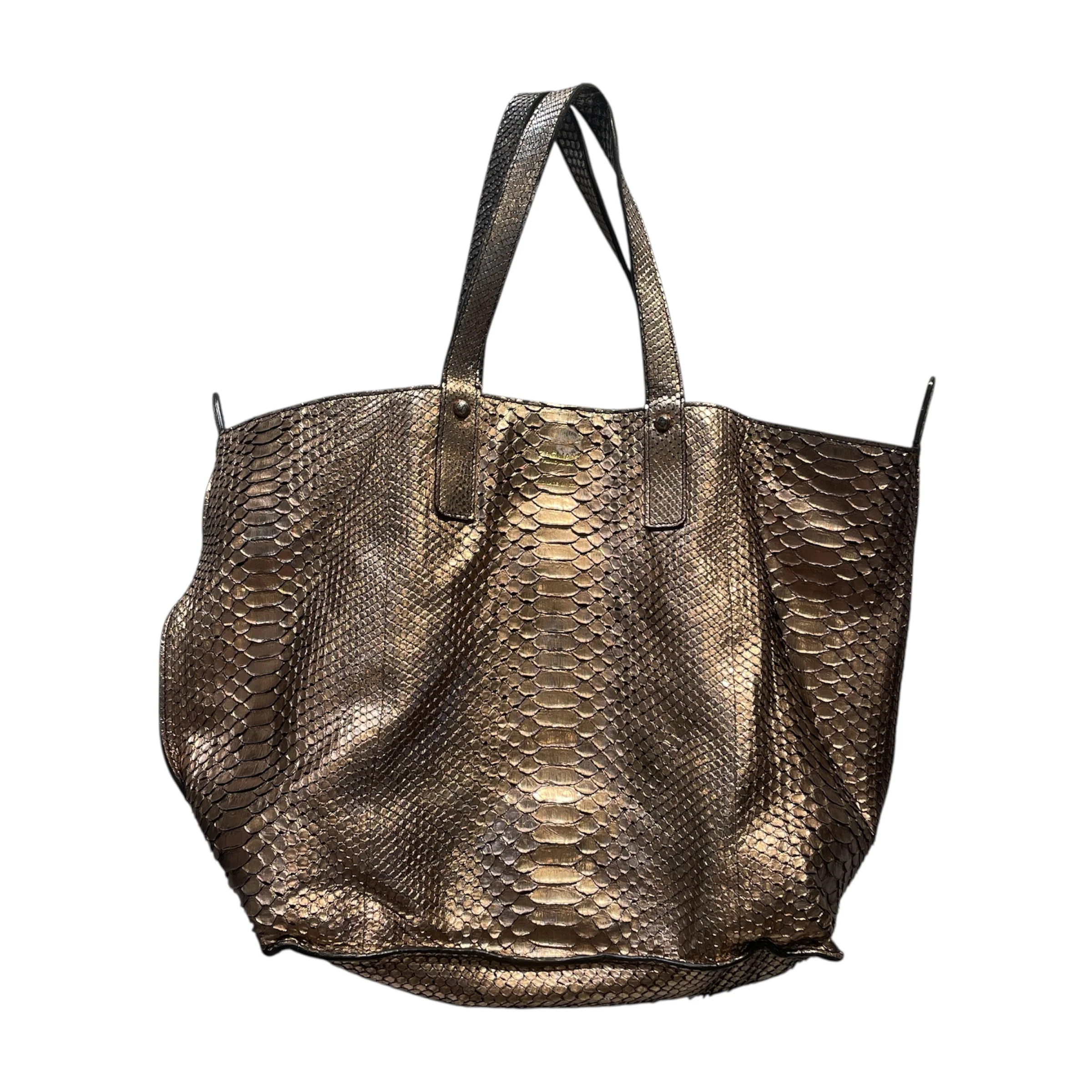Zagliani/Tote Bag/Animal Pattern/Leather/GLD/Snake Skin Bag