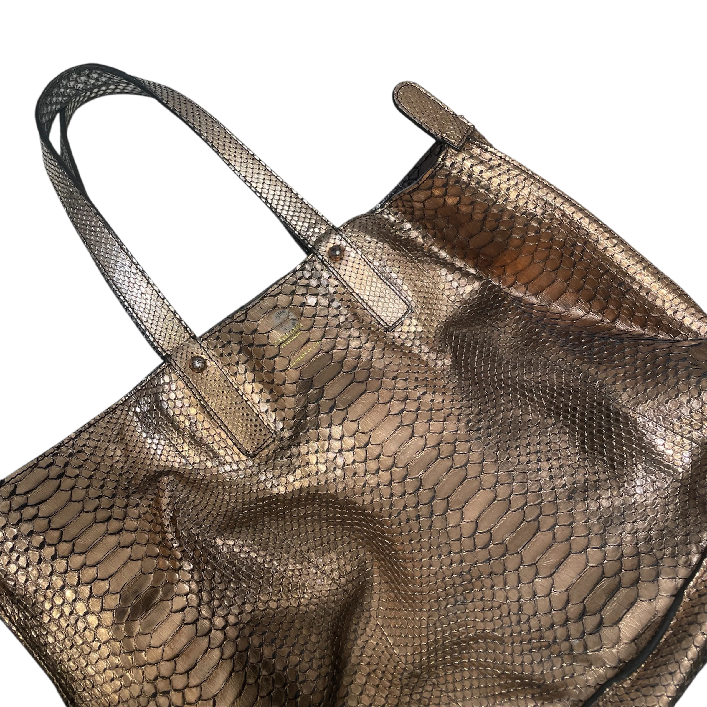Zagliani/Tote Bag/Animal Pattern/Leather/GLD/Snake Skin Bag