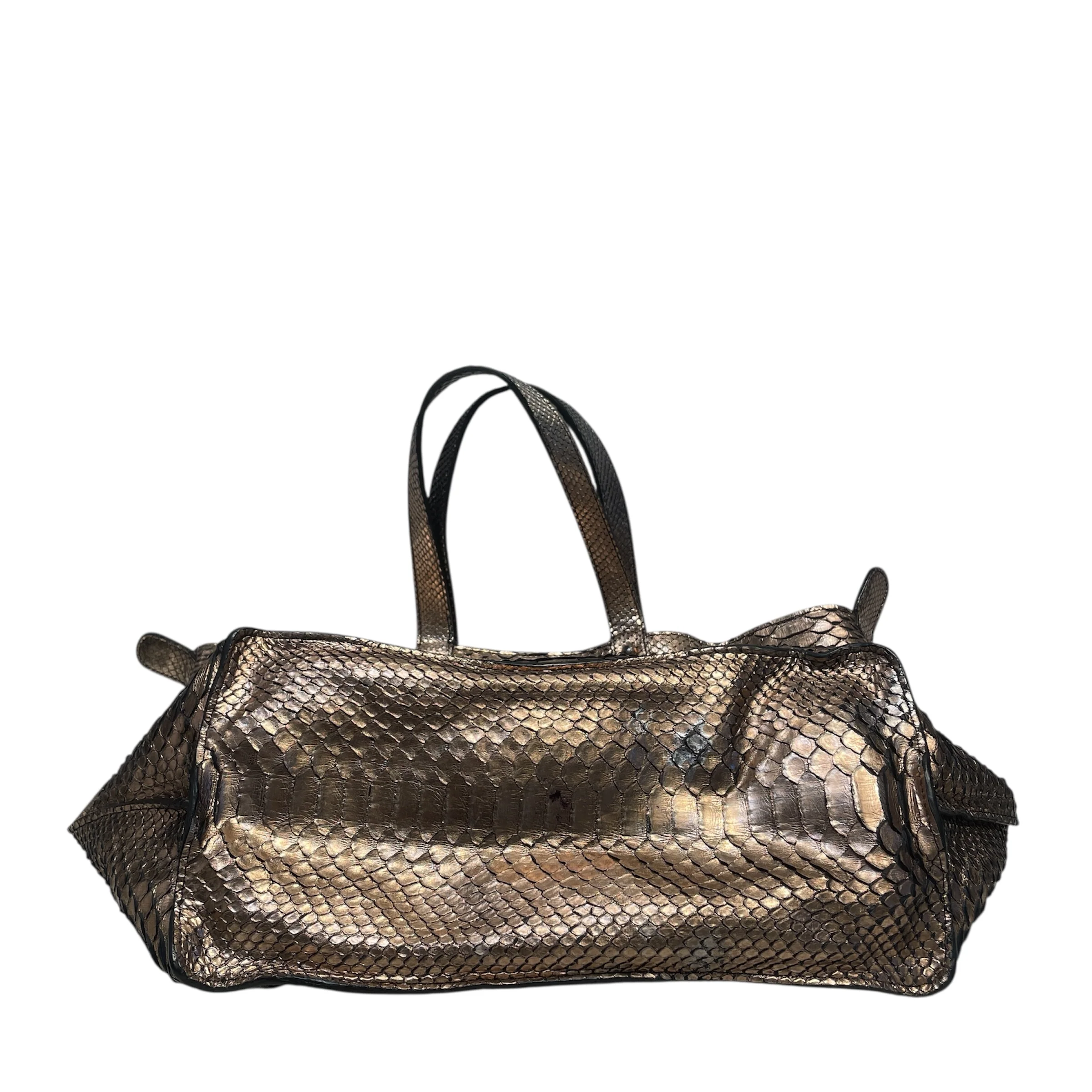 Zagliani/Tote Bag/Animal Pattern/Leather/GLD/Snake Skin Bag