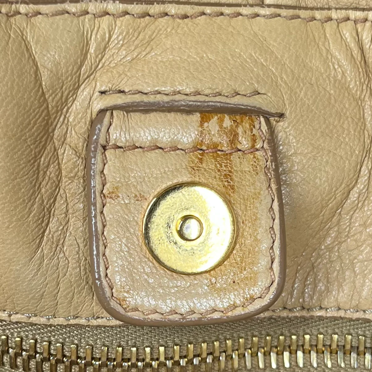 PRADA/Hand Bag/Leather/BEG/NAPPA GAUFRE RIBBON