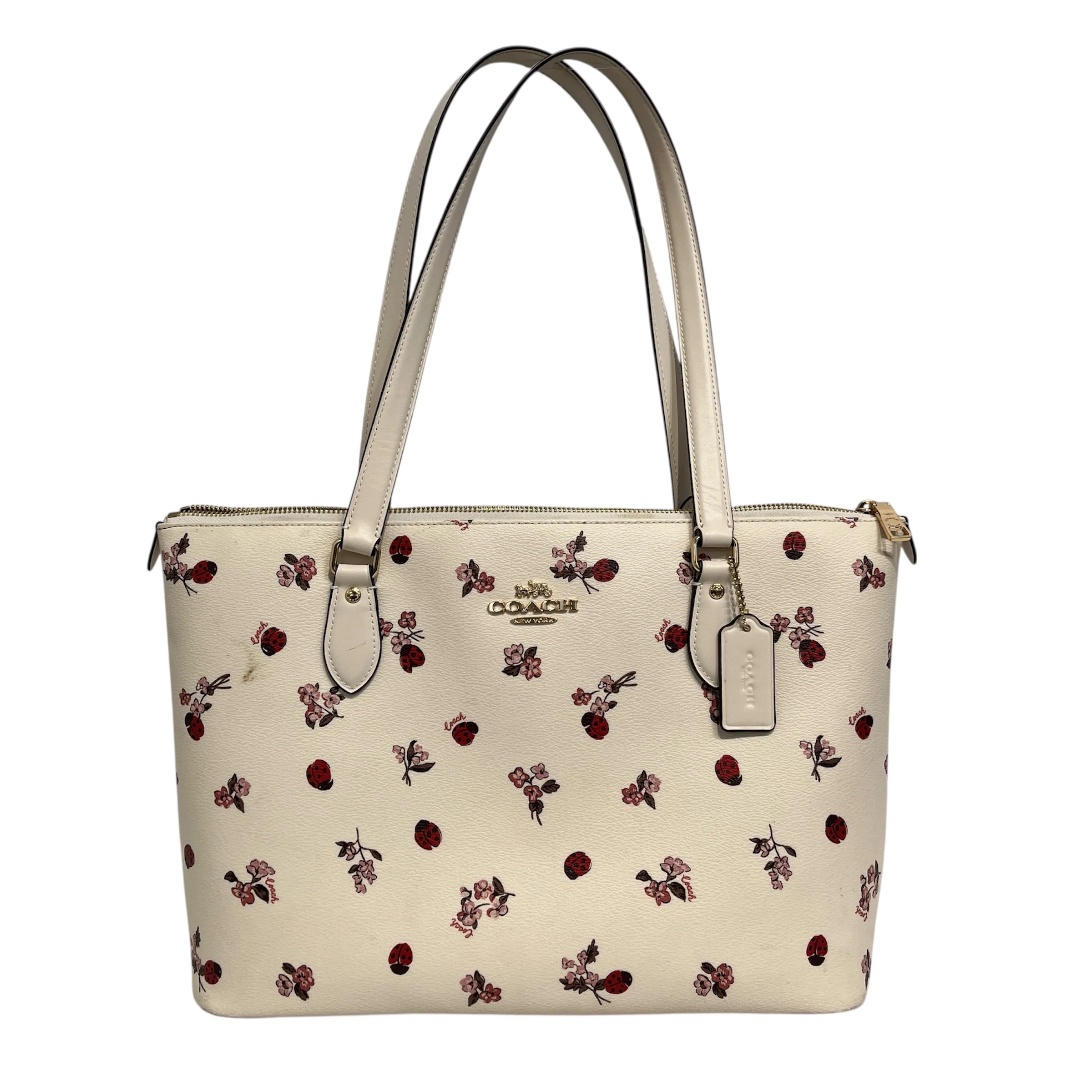 COACH/Bag/All Over Print/Leather/WHT/AOP Lady Bug