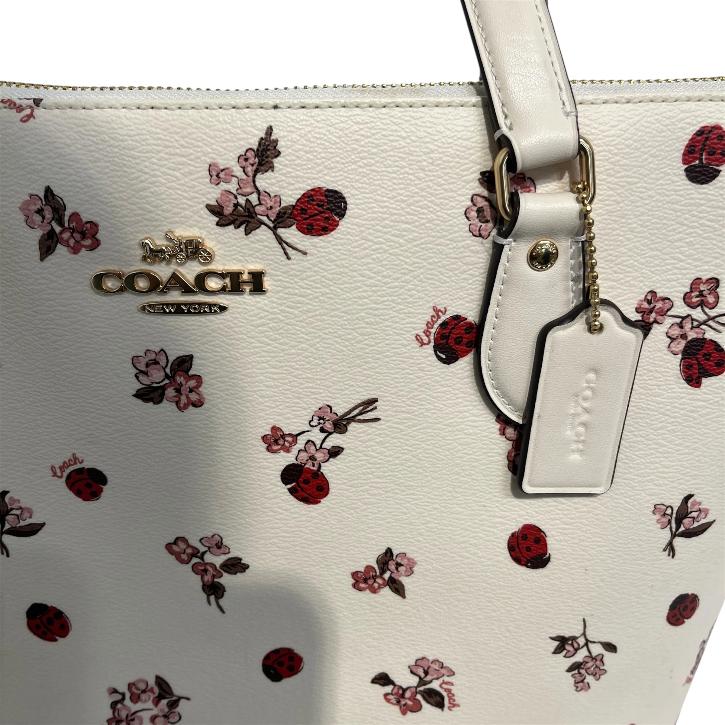 COACH/Bag/All Over Print/Leather/WHT/AOP Lady Bug